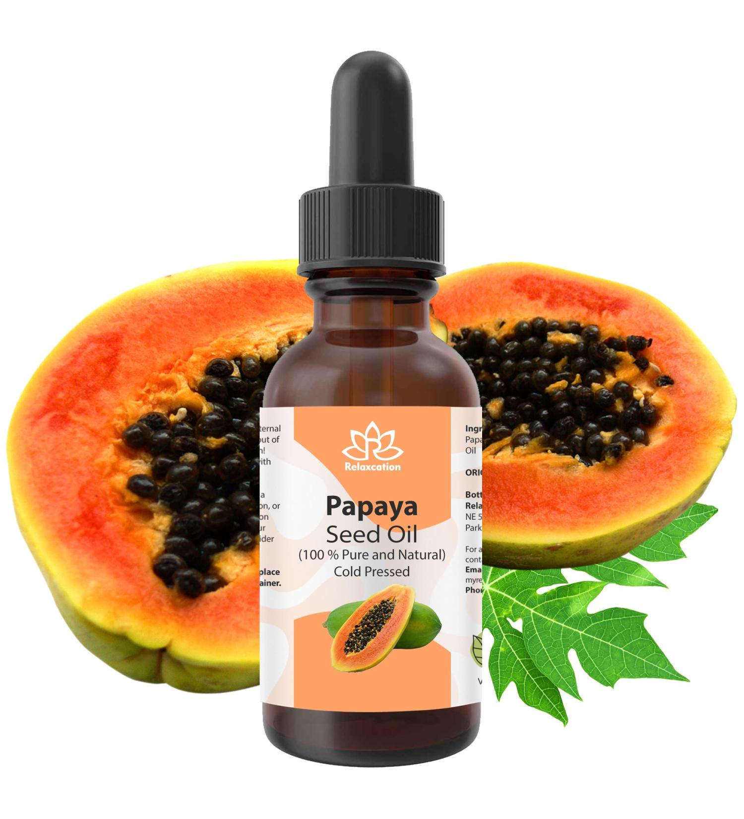 Relaxcation Pure Papaya Seed Oil Cold Pressed & Unrefined Natural Oil from India | Lightweight Plant Extract for Smooth Texture Radiant Skin & Daily Botanical Blends (0.5 oz) 0.5 Fl Oz (Pack of 1) - Buy Online on GoSupps.com