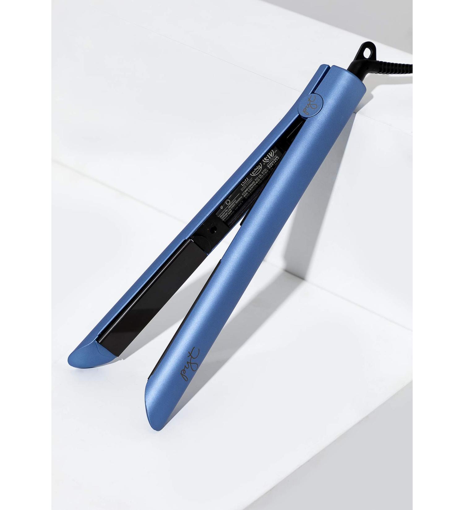 Luxe Hair Straightener 1'' Ceramic Flat Iron - Dual Voltage 110/240 for Professional Styling Curls & Waves - Blue Topaz - Buy Online on GoSupps.com