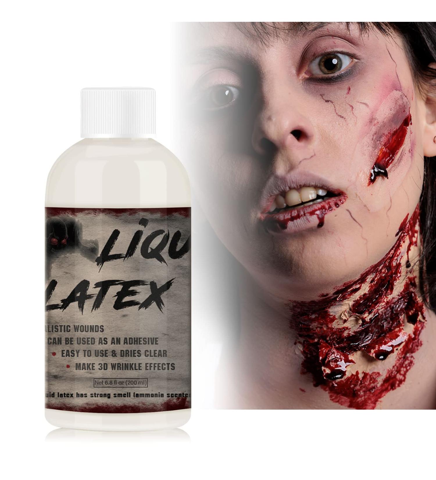 CHASPA Halloween Liquid Latex for Zombie Costume - 200ML Clear Drying SFX Makeup for Special Effects Wounds - Buy Online on GoSupps.com