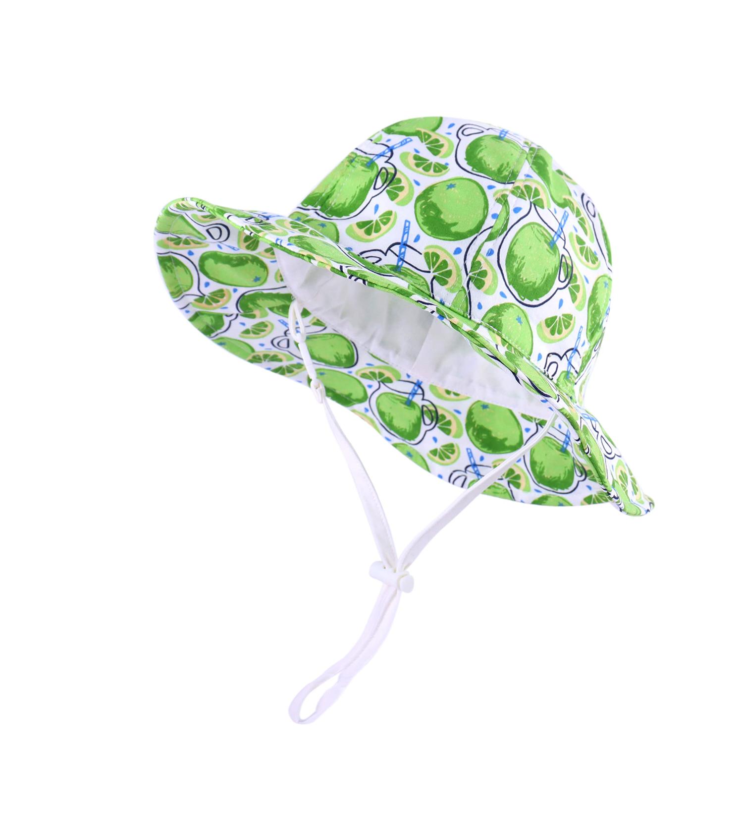 LANGZHEN Baby Girls Sun Protection Beach Hat Adjustable Wide Brim with Chin Strap - White Apple (2-4 Years) - Buy Online on GoSupps.com