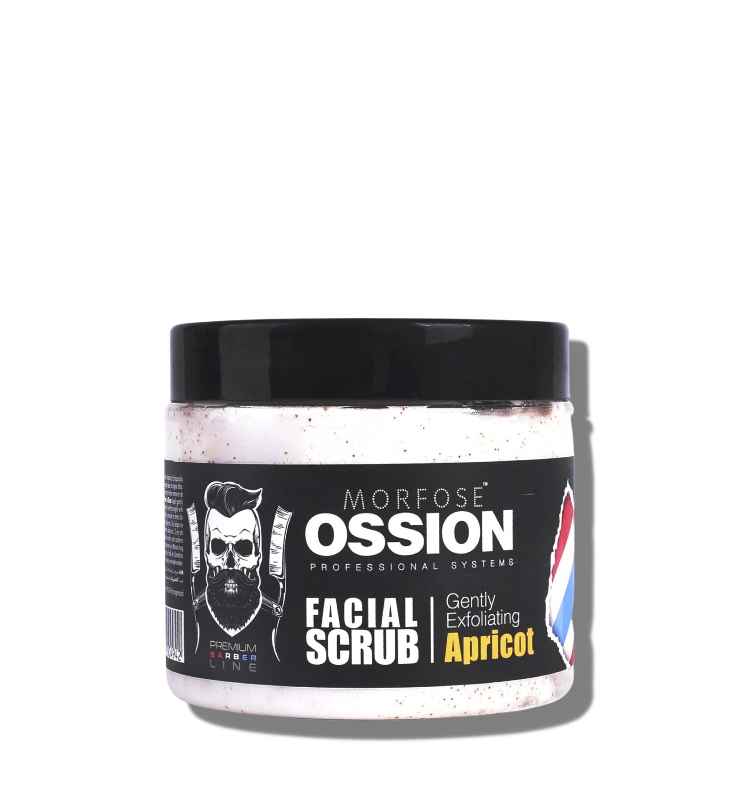 Morfose Ossion Apricot Facial Scrub 400ml - Premium Barber Line | Exfoliating & Refreshing - Shop Internationally - Buy Online on GoSupps.com