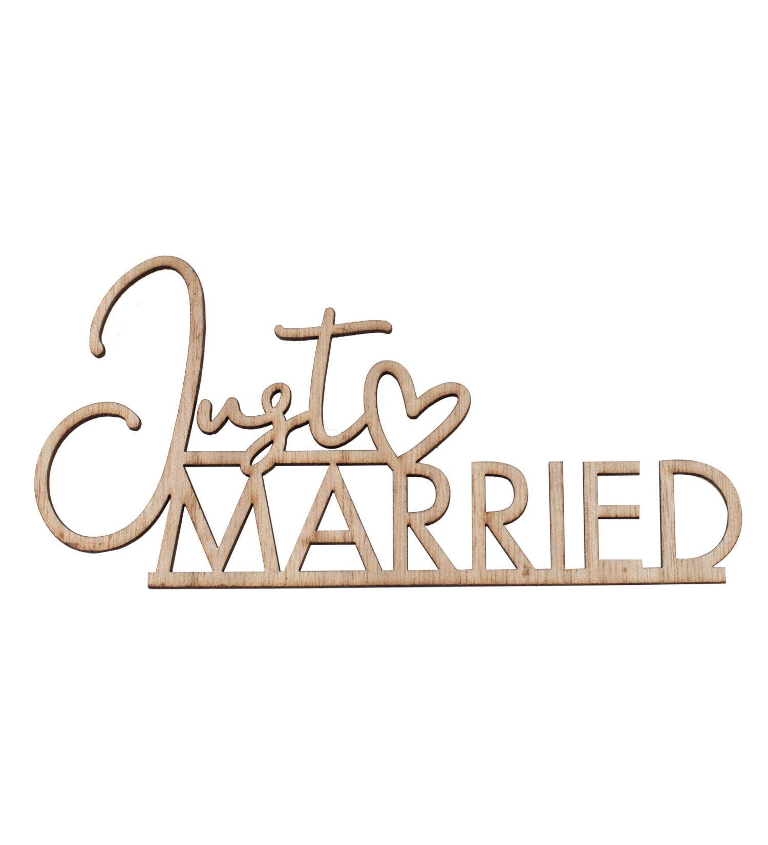 Ginger Ray Wooden Just Married Place Setting - Elegant Brown Wedding Decor for Your Special Day - Buy Online on GoSupps.com