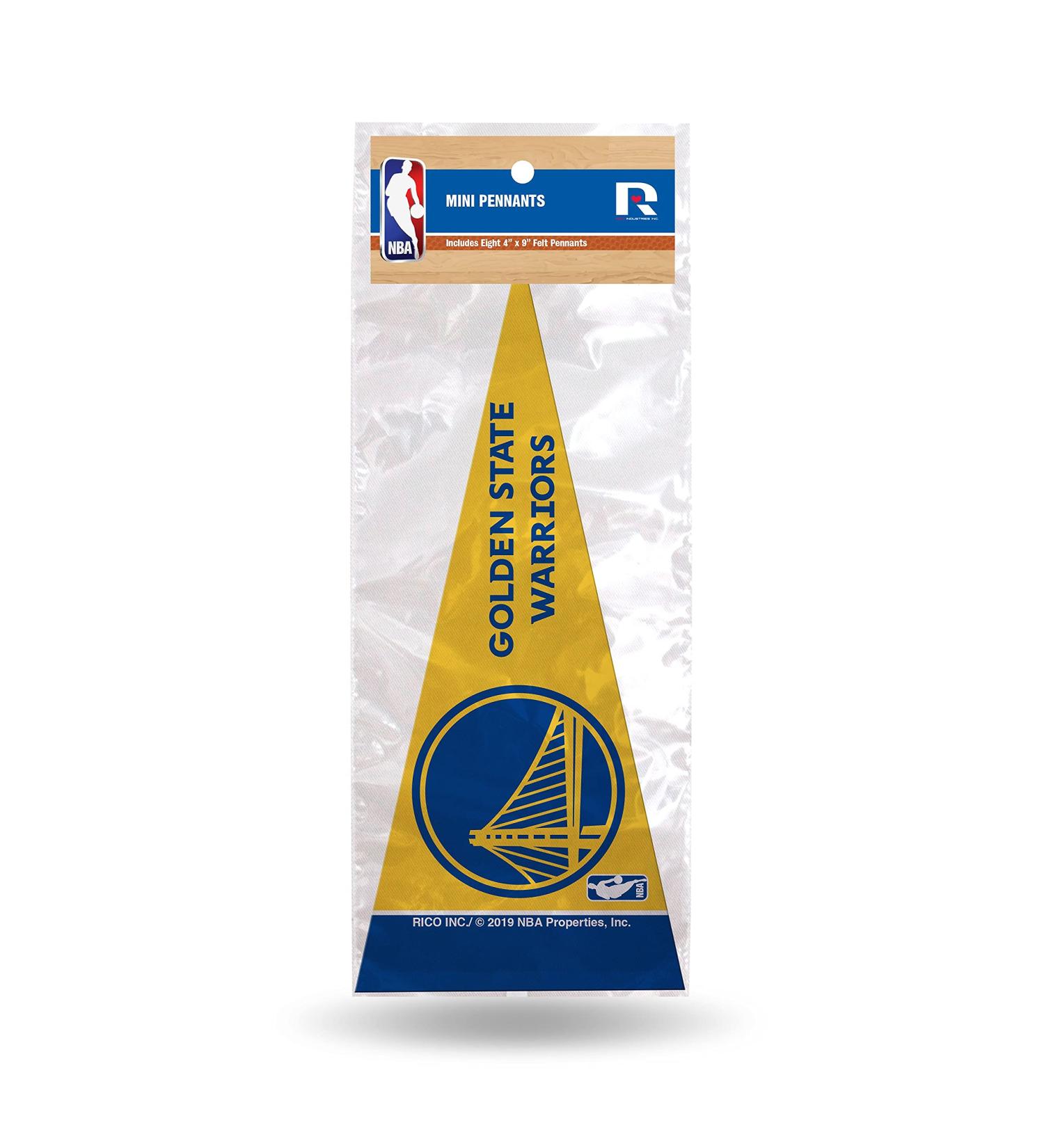 Rico Industries NBA Mini Pennant Set 4" x 9" Felt Mini Pennant Set (Includes 8) Golden State Warriors