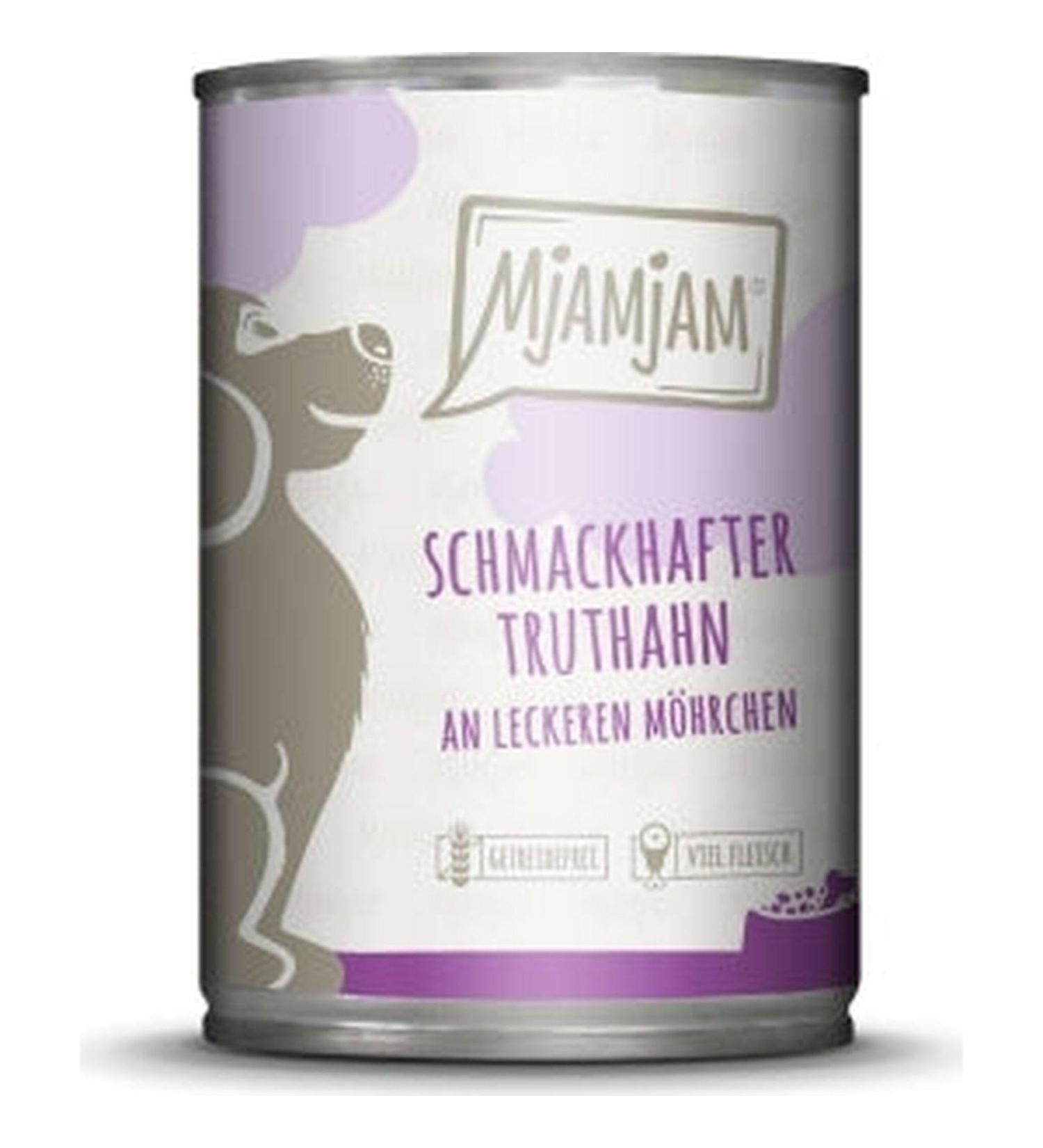 MjAMjAM - Wet Dog Food - Tasty Turkey with added delicious Carrots, 1 Pack (1 x 400 g), Grain Free with extra Meat