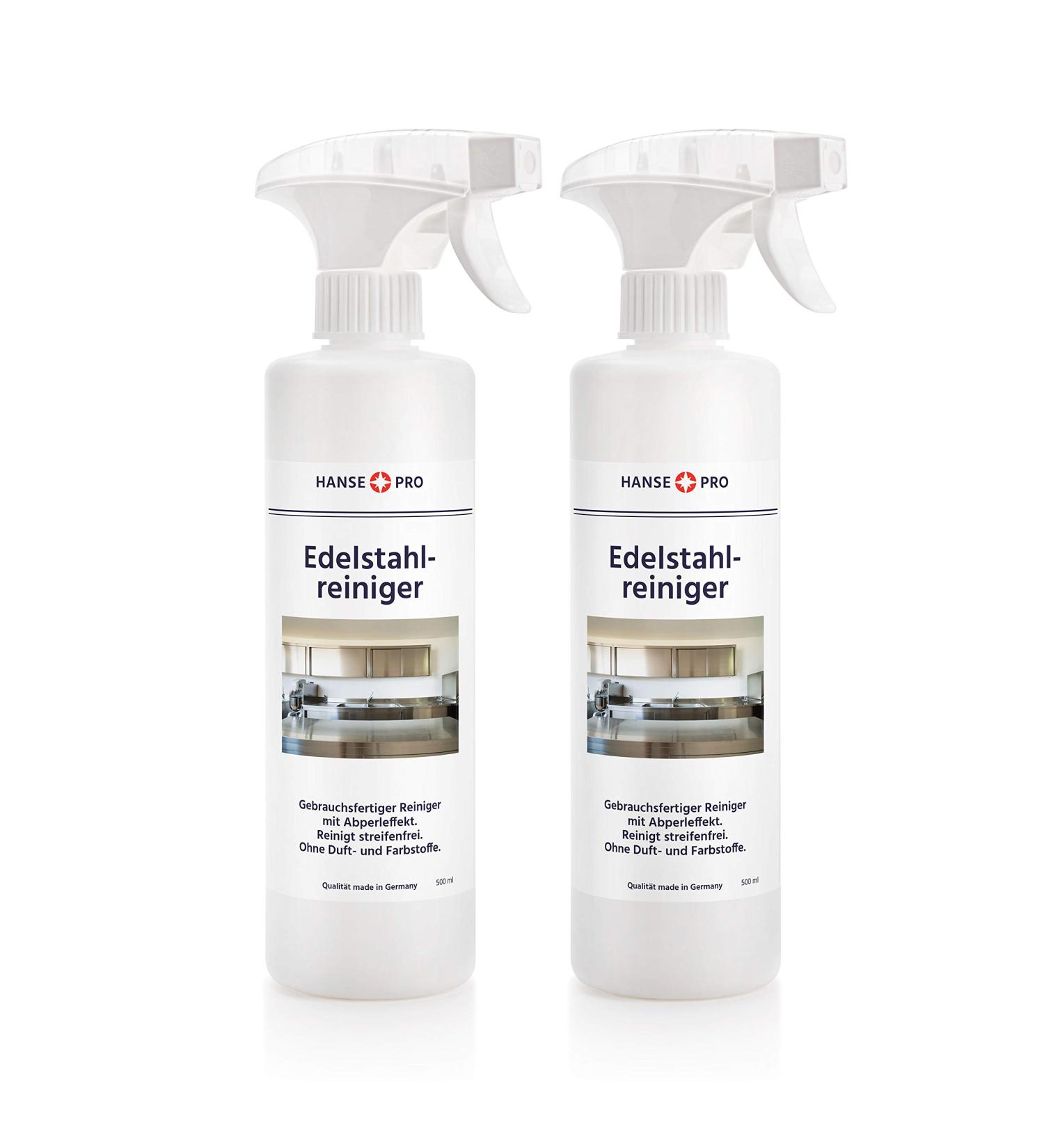 Buy Hanseatic Steel Cleaner 2 x 500 ml - Fragrance-Free Streak-Free Ideal for Kitchen & Grill - Ready to Use - Buy Online on GoSupps.com