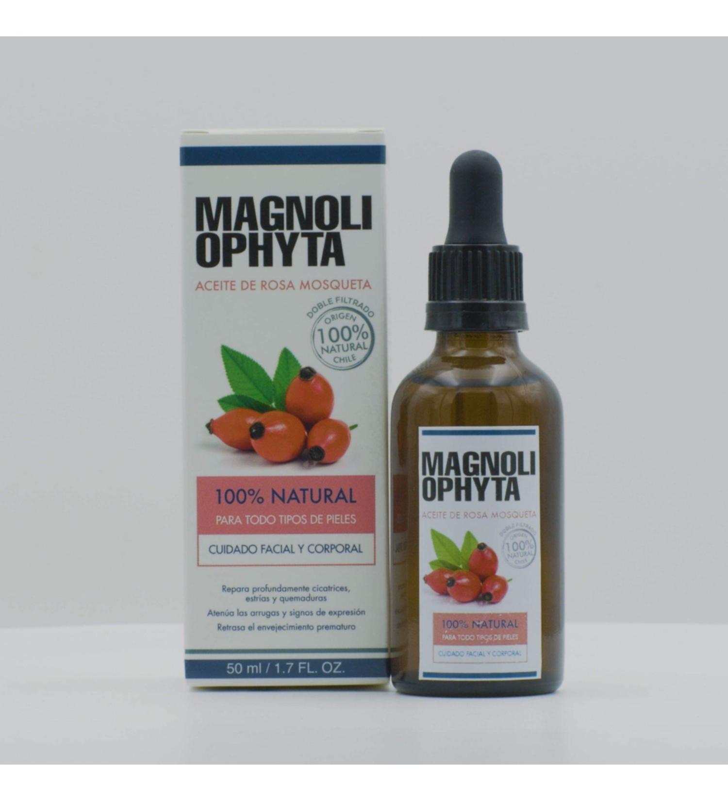 Magnoliophyta | Pure Rose Hip Oil | 50 ml | Face and Body | All Skin Types | Regenerating Anti-Stretch Mark Oil | Reduces Wrinkles and Scars | 100% Natural from Chile - Buy Online on GoSupps.com