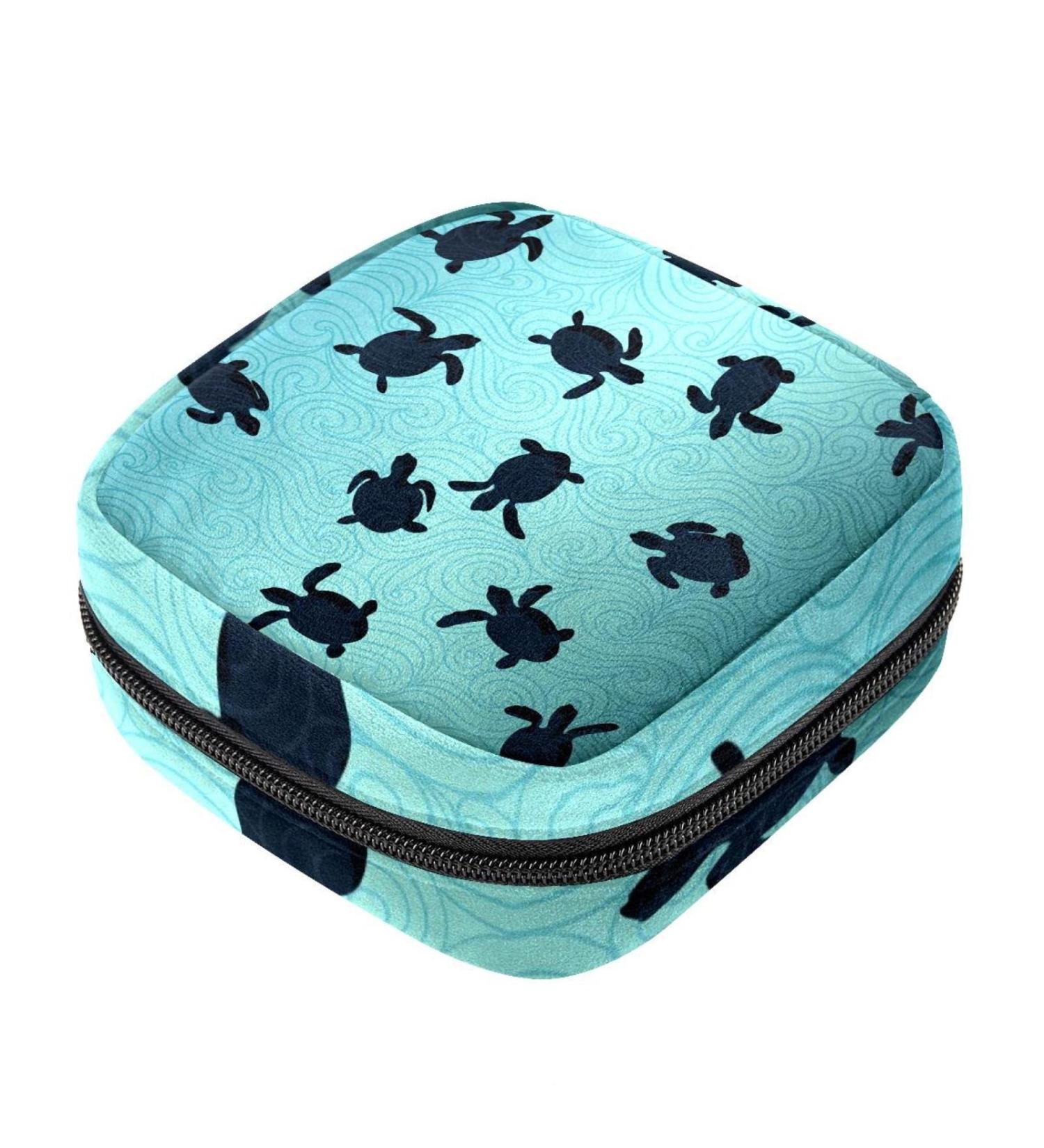 Ocean Life Napkin Storage Bag for Menstrual Products | Portable Turtles Design | Ideal for First Period & Women s Care - Buy Online on GoSupps.com