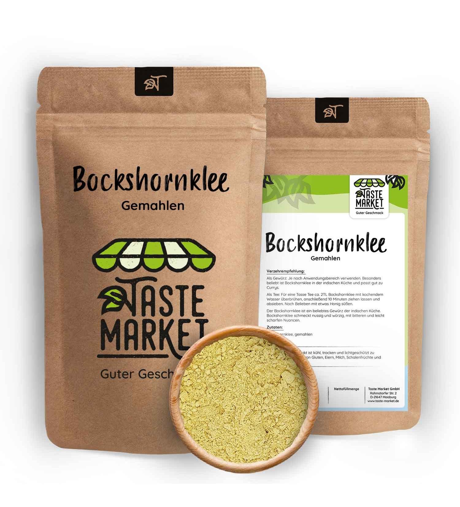  TASTE Guter Geschmack 2 kg of various sizes Ground Bockshorn Clover | Bockshorn Tea | Spices | Powder | Fenugreek Powder | Goat's Clover Seeds - Buy Online on GoSupps.com