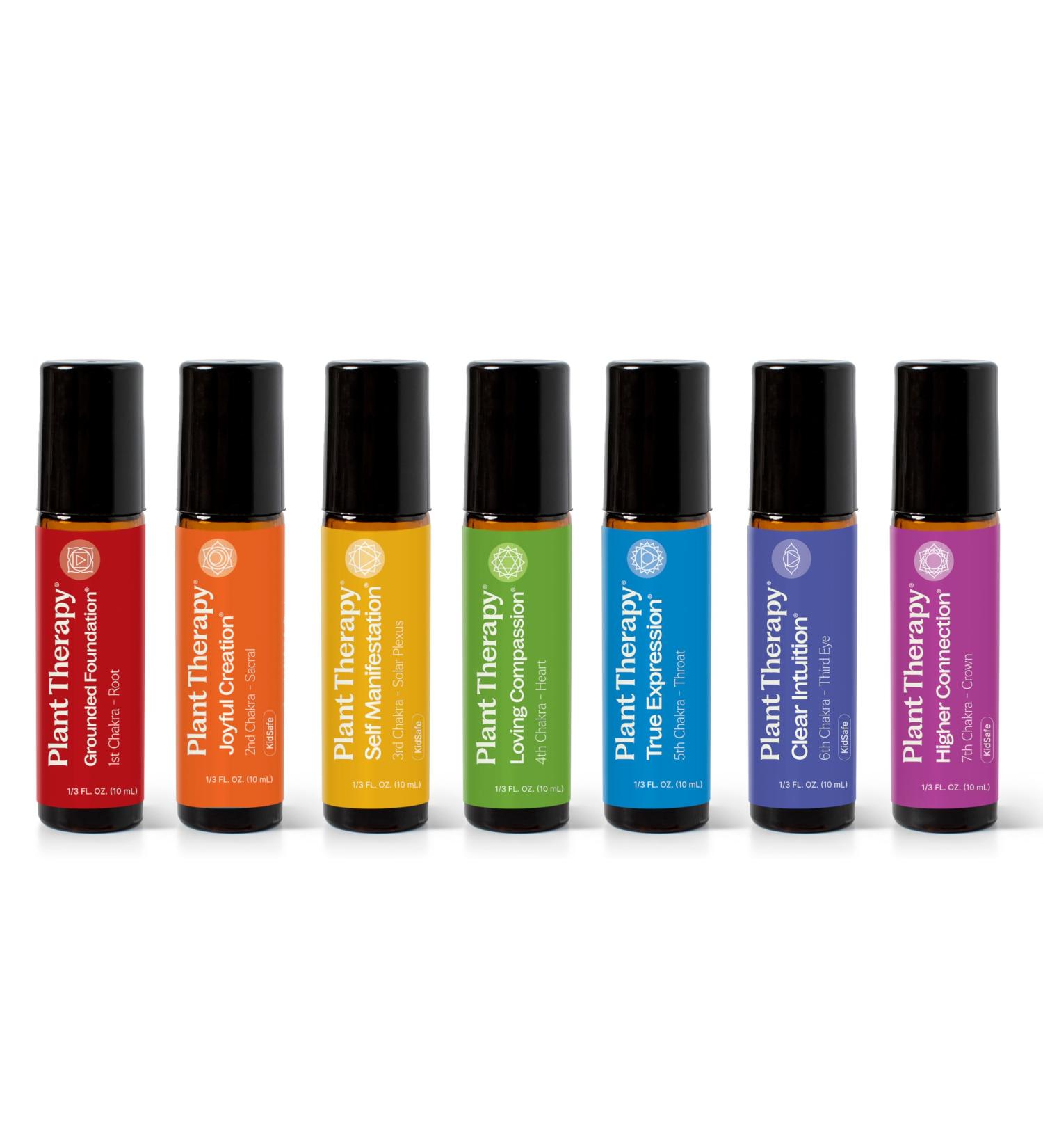 Plant Therapy Chakra Essential Oil Blends Complete Roll-On Set 100% Pure Pre-Diluted Aromatherapy for Chakra Balance & Self-Care Chakra 2.02 Fl Oz (Pack of 1) - Buy Online on GoSupps.com