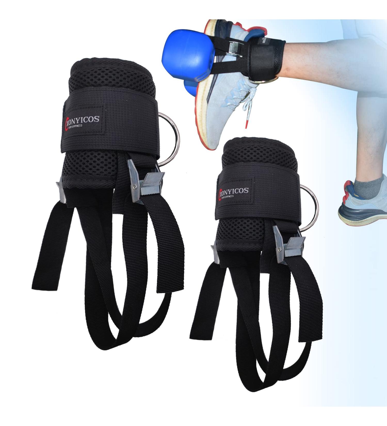 XonyiCos Adjustable Dumbbell Ankle Straps for Cable Machines - Breathable Type A-Pair for Weight Lifting, Kickbacks, and Leg Extensions - Buy Online on GoSupps.com