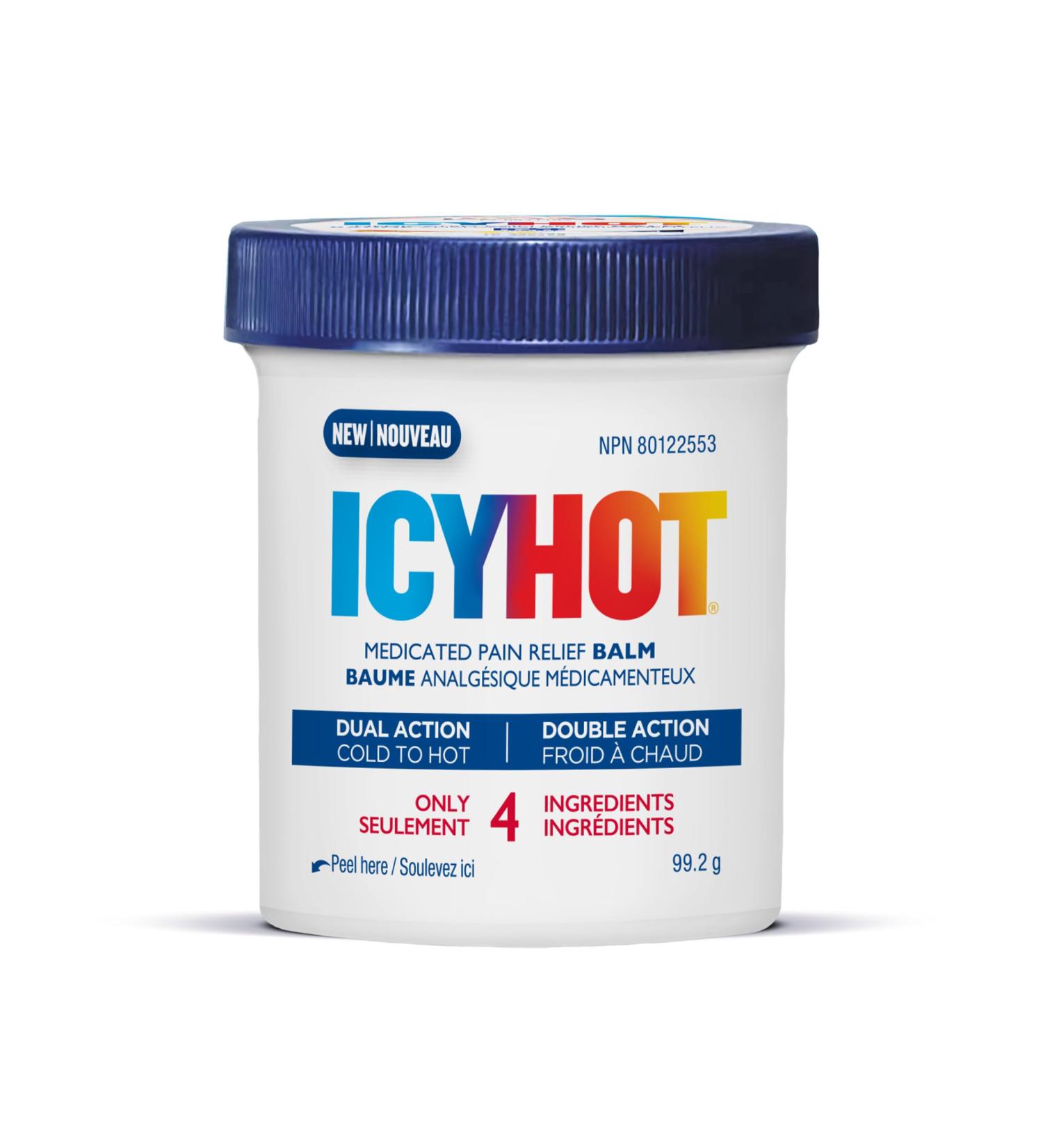 Icy Hot Medicated Pain Relief Balm Relieves Minor Aches and Pains of Muscles and Joints Associated with Arthritis Backache Strains and Sprains Menthol 7.6% Methyl Salicylate 29% 99.2g Jar - Buy Online on GoSupps.com