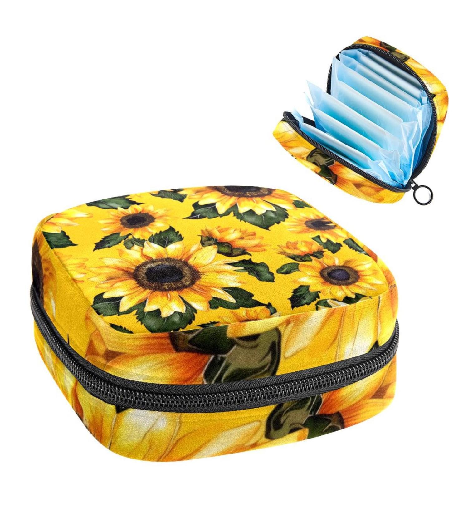 MUOOUM Menstrual Pad Bag for Women - Zippered Collective Bag with Blue Dragonfly Pattern (4.7x6.6 in) - Perfect for Tampons & Essentials - Buy Online on GoSupps.com