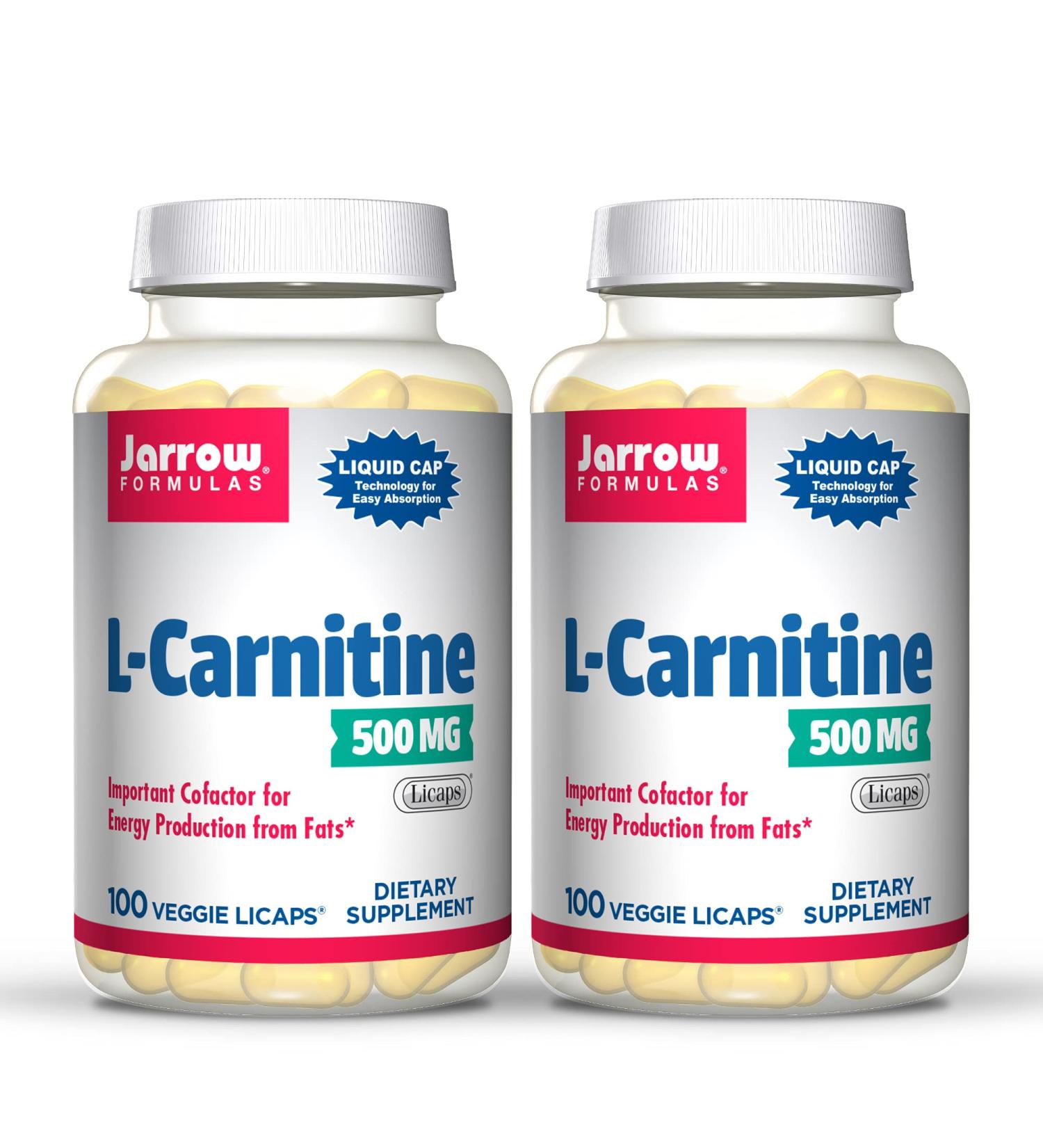 Jarrow Formulas L-Carnitine 500 mg - 100 Veggie Licaps | Premium Fat Burner & Energy Booster - Buy Online on GoSupps.com