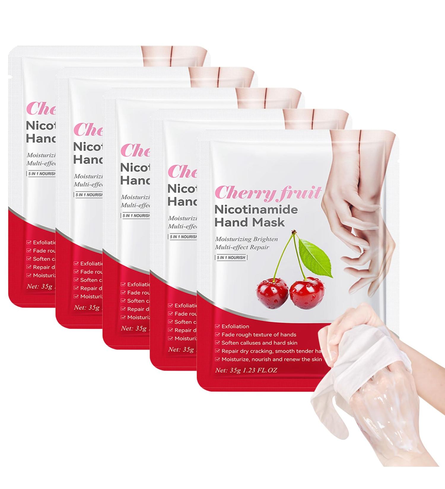 Lot de 5 paires de gants de soin pour les mains masque pour les mains extrait de cerise gants hydratants adoucissants pour les mains rugueuses soin des mains effet lissant la peau pr vention de cerisier - Buy Online on GoSupps.com