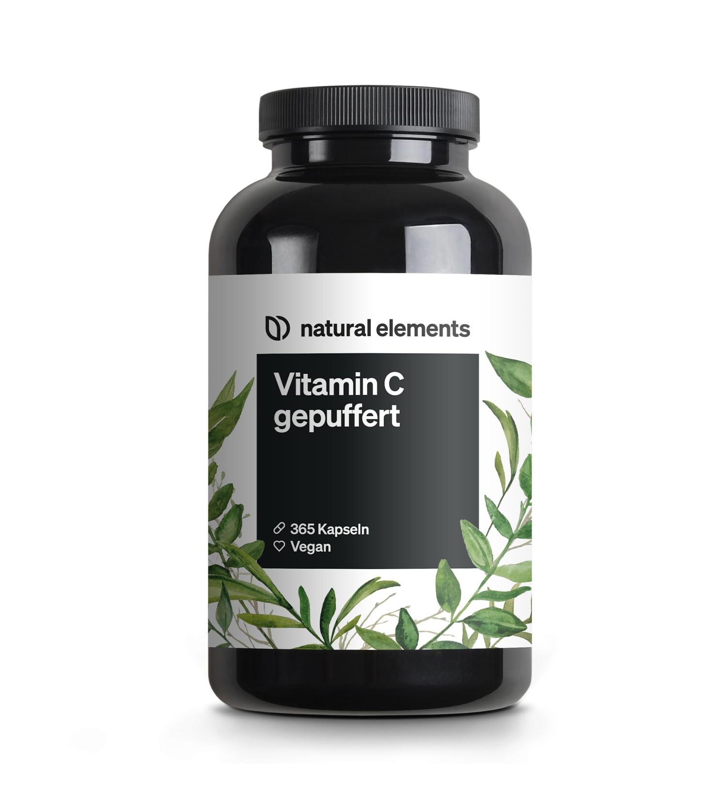 Vitamin C 500mg Capsules - 365 Premium Vegan Capsules | Buffered & pH-Neutral | Lab Tested & Made in Germany - Buy Online on GoSupps.com