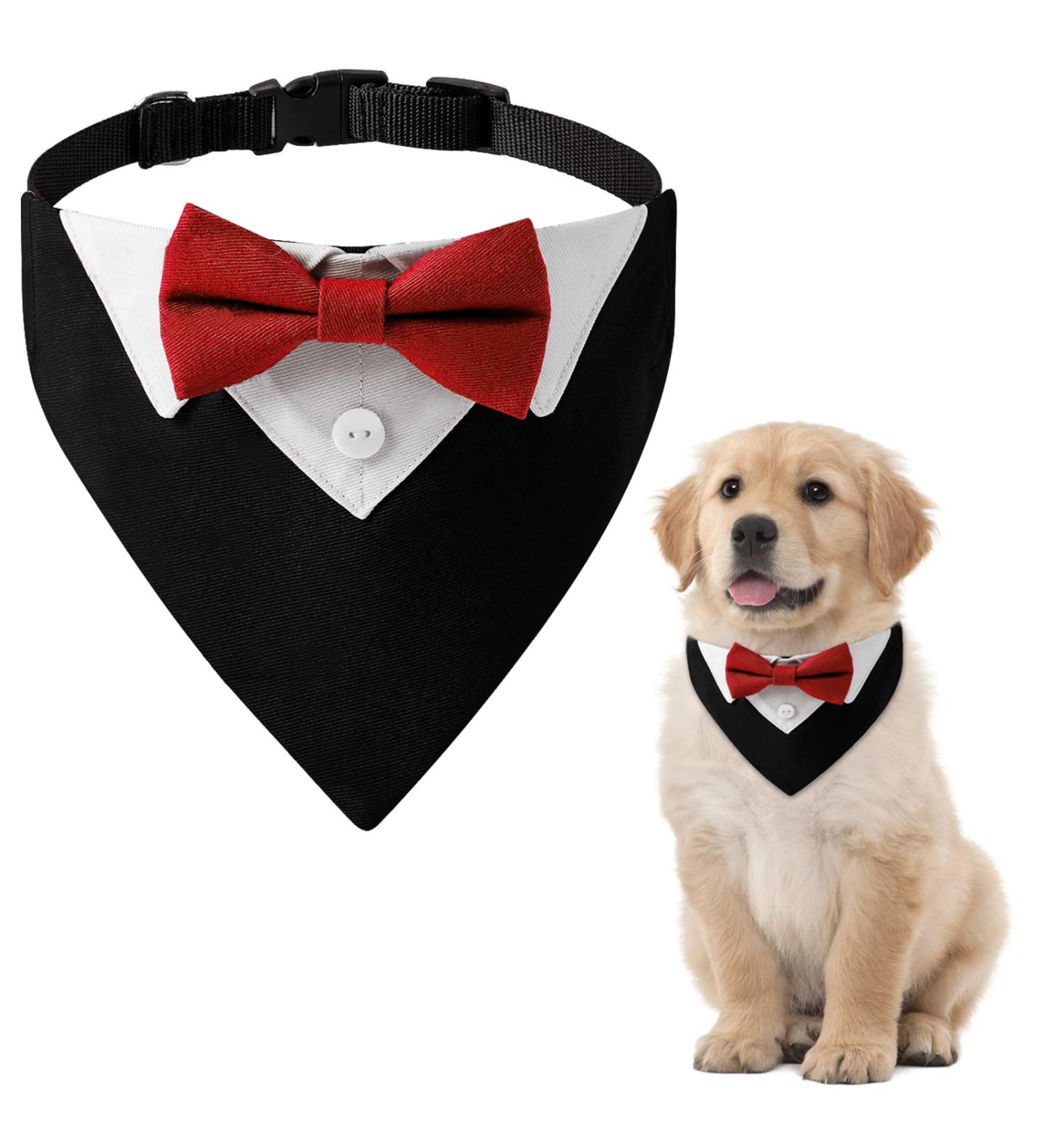 Hacraho Formal Smoking-Bandana for Dogs & Cats - Adjustable Black Formal Outfit for Weddings & Birthdays Size L - Buy Online on GoSupps.com