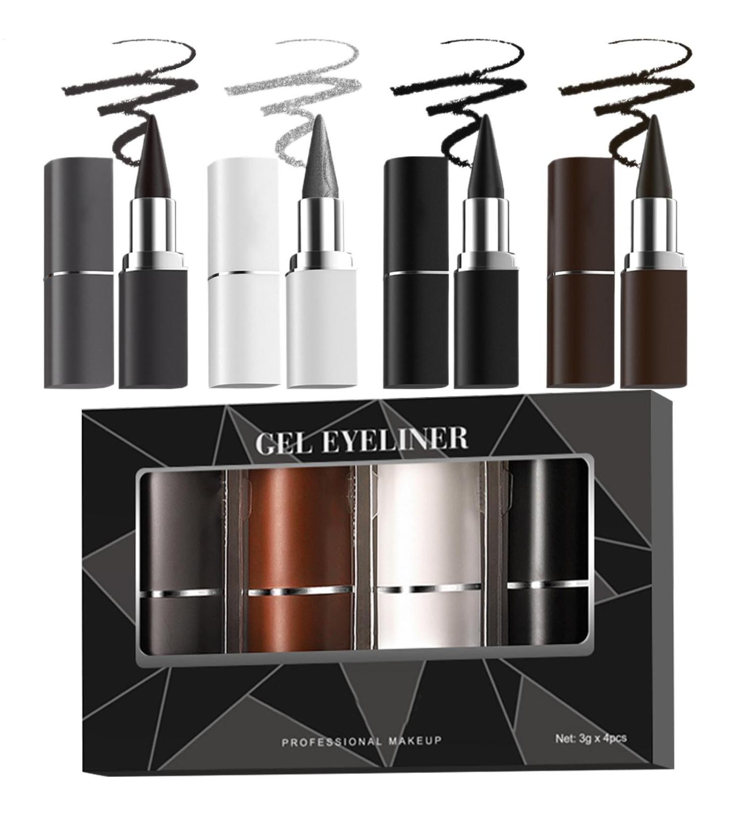 4pcs Gel Eye-liner Crayon Eye-liner Antid rapant Maquillage Pour Les Yeux S chage Rapide Formule Imperm able Et R sistante La Transpiration S chage Rapide Et preuve Des Taches 15x10x4 Po - Buy Online on GoSupps.com