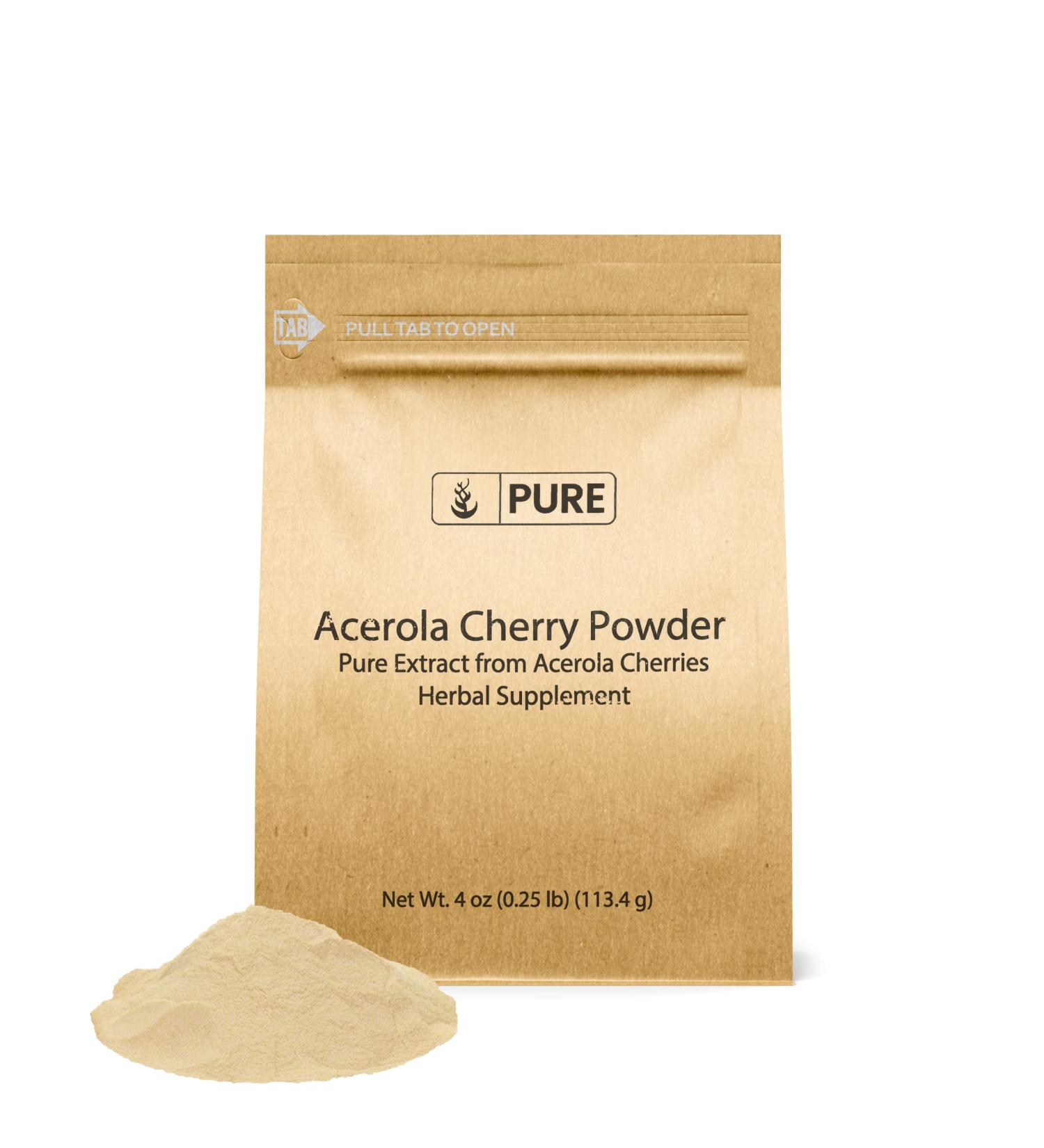 Acerola Cherry Powder 4oz - Pure Original Ingredients, Non-GMO, Gluten Free, Eco-Friendly Packaging - Buy Online on GoSupps.com