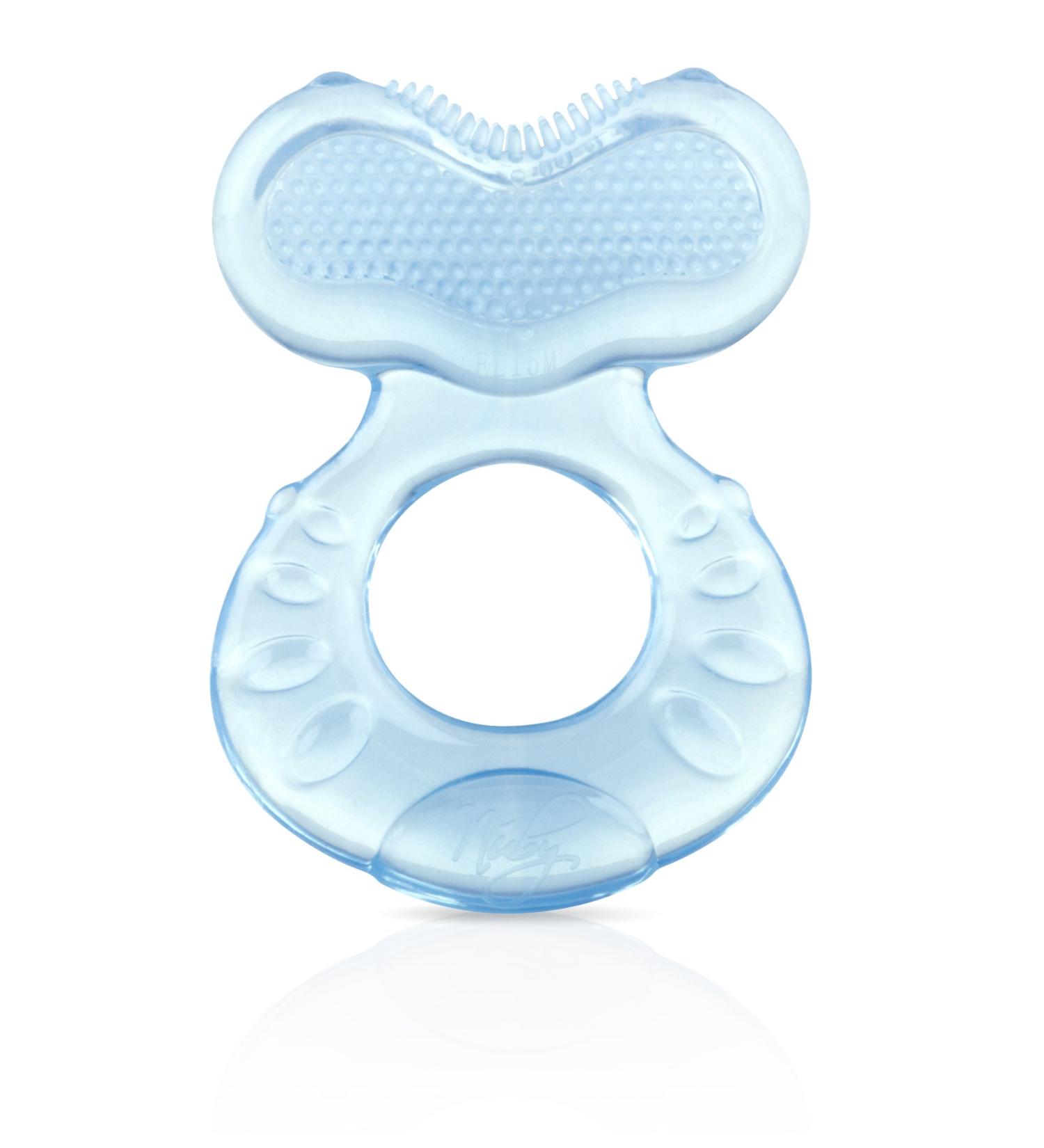Nuby Silicone Teethe-EEZ Teether with Bristles & Hygienic Case - Blue - Buy Online on GoSupps.com