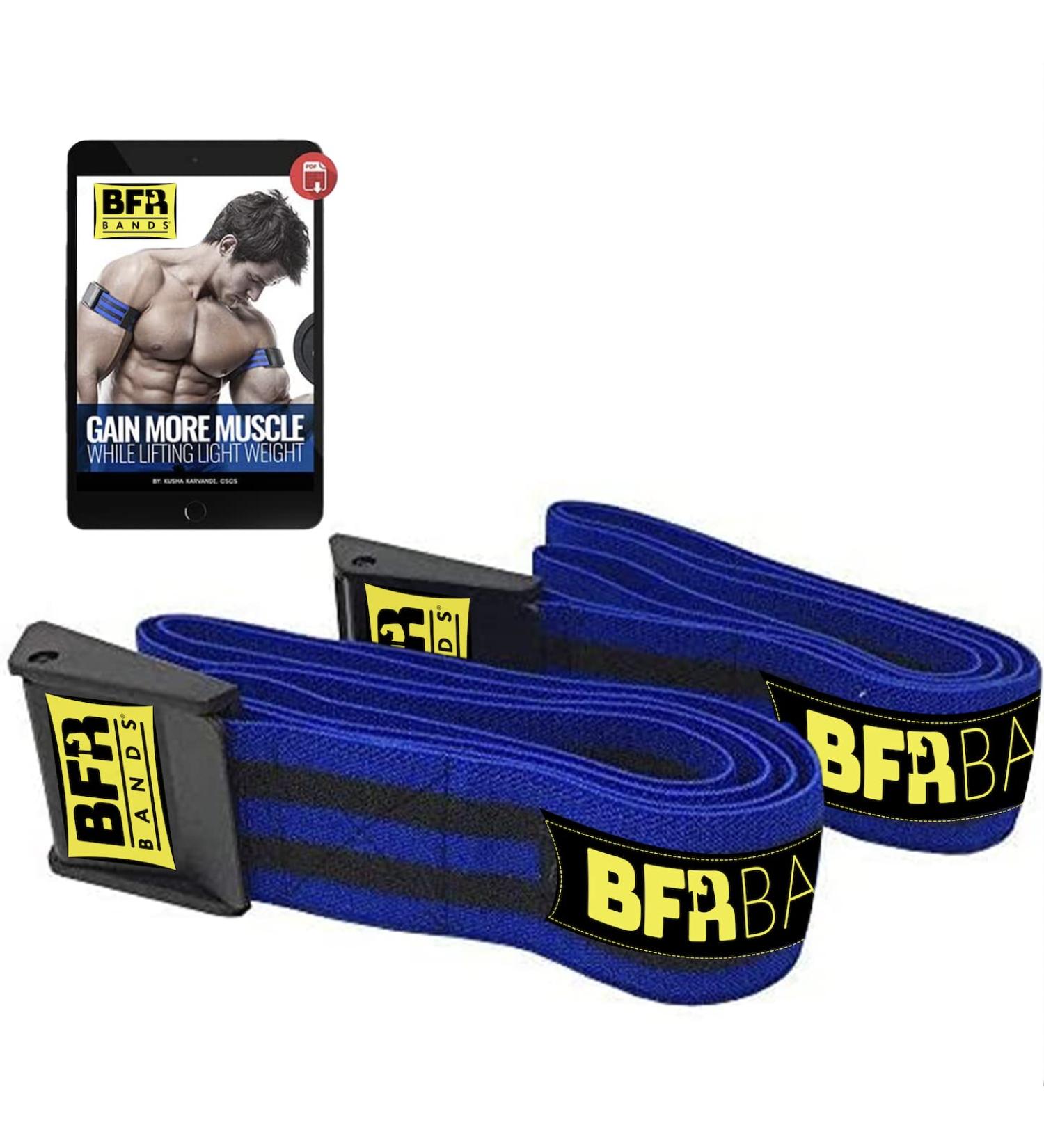 BFR Bands - Blood Flow Restriction Bands for Arms Legs & Glutes | Occlusion Training for Muscle Gain Without Heavy Weights | Quick-Release Elastic Strap Pro Bands 2pk - Buy Online on GoSupps.com