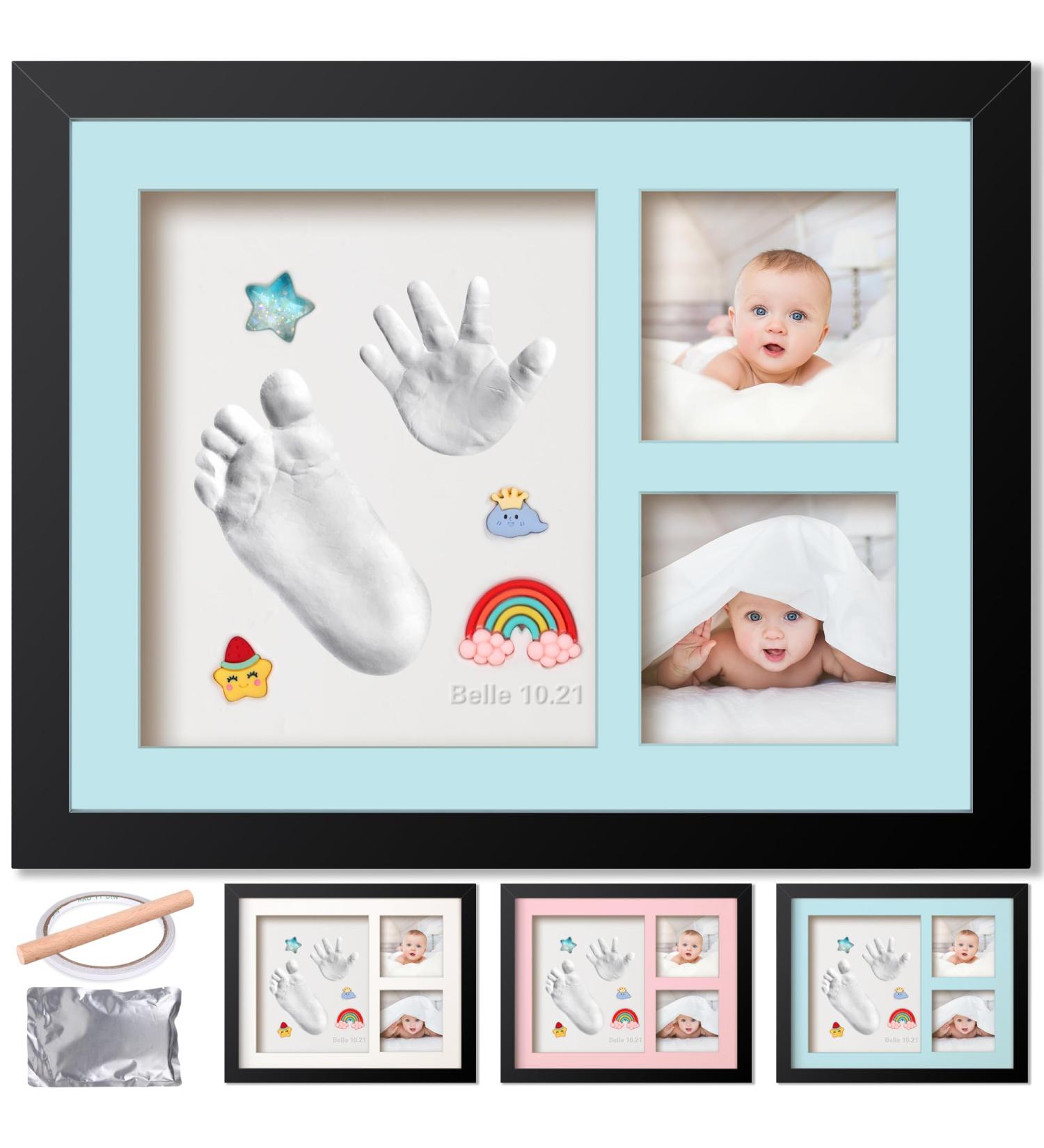 Baby Hand and Footprint Kit Picture Frame Clay Set | Newborn Girls & Boys Photo Frame | Keepsake Baby Shower Gift for New Parents - Buy Online on GoSupps.com