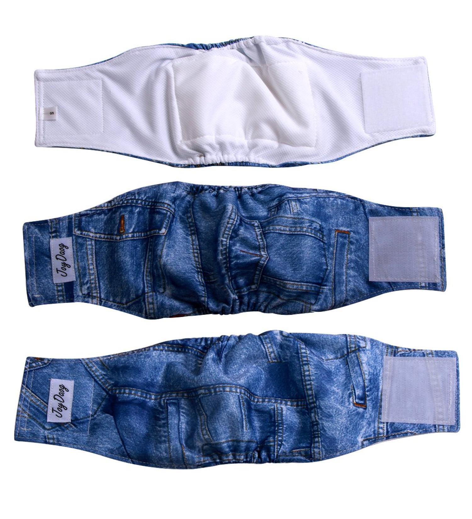 JoyDaog Jean Belly Band for Small Dogs - Reusable Dog Belly Bands Size S - 3 Pack - Buy Online on GoSupps.com
