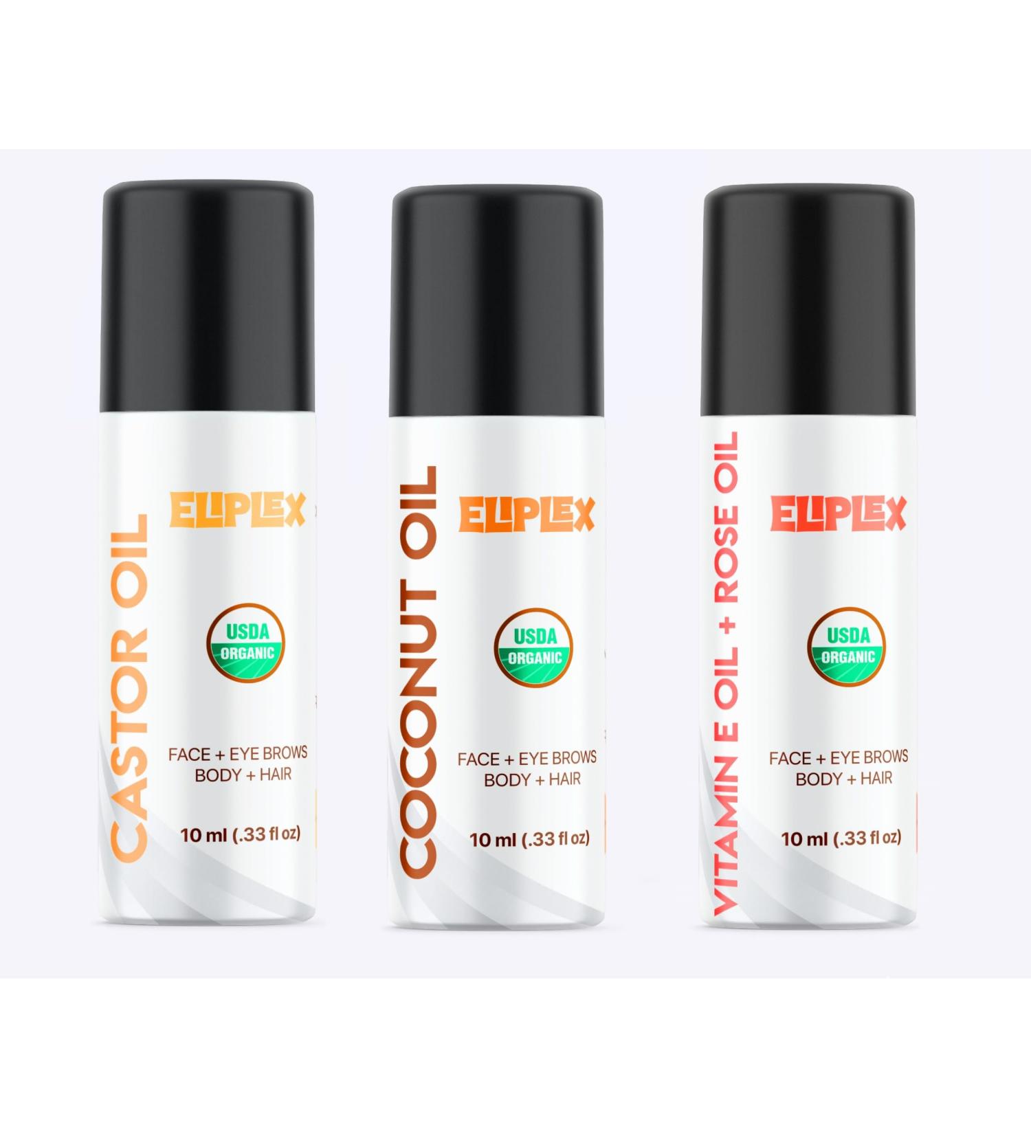 Organic Oils for Skin & Hair: Vitamin E Castor & Coconut Oil Roll-Ons - Shop Now - Buy Online on GoSupps.com