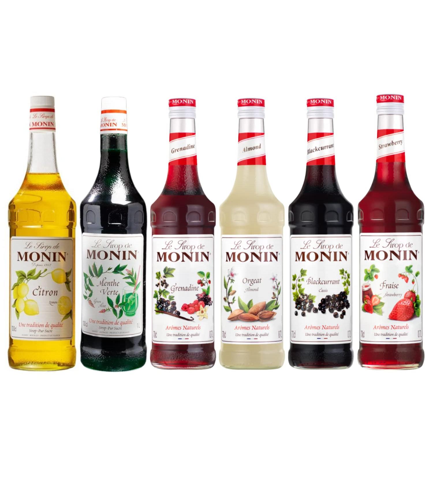 Lot sirops incontournables - 6x1L Citron Menthe Grenadine Orgeat Cassis Fraise