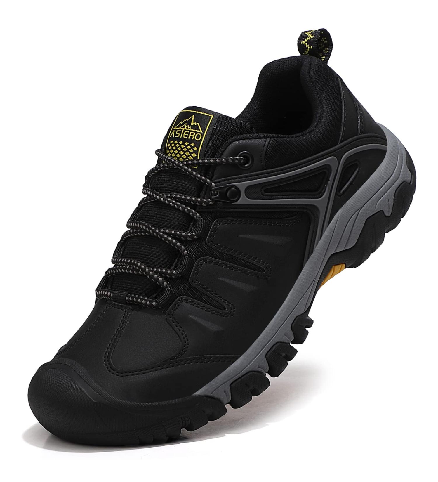 ASTERO Men's Lightweight Hiking Shoes - Size 41-46 - Black - Perfect for International Adventures - Buy Online on GoSupps.com