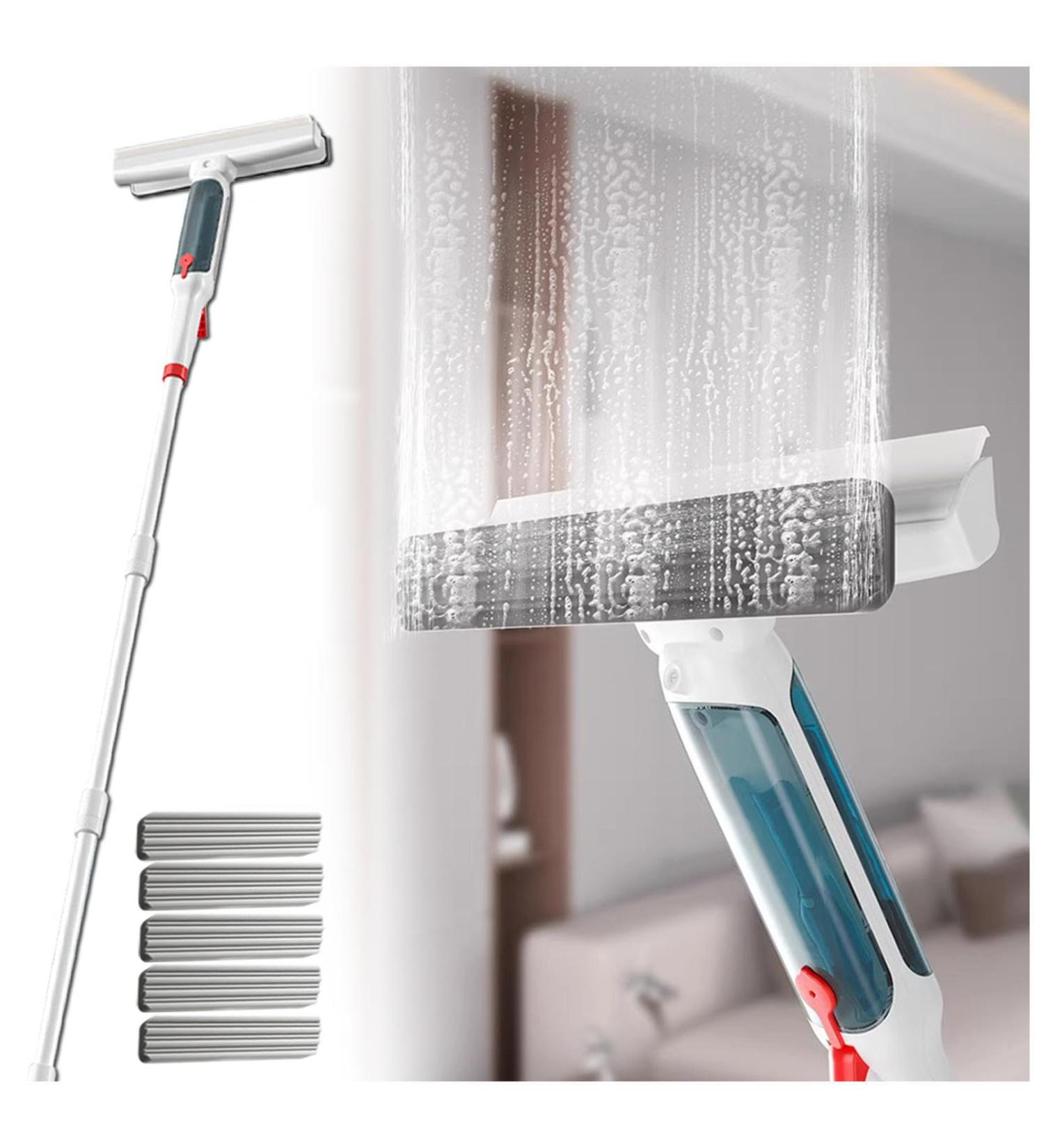 RRRYYYZZ 75'' Spray Window Squeegee for Home with 4-Section Extension Pole 4 in 1 Shower Squeegee for Glass Doors Window Cleaner Squeegee with Sewage Collector and 5 Pads - Buy Online on GoSupps.com