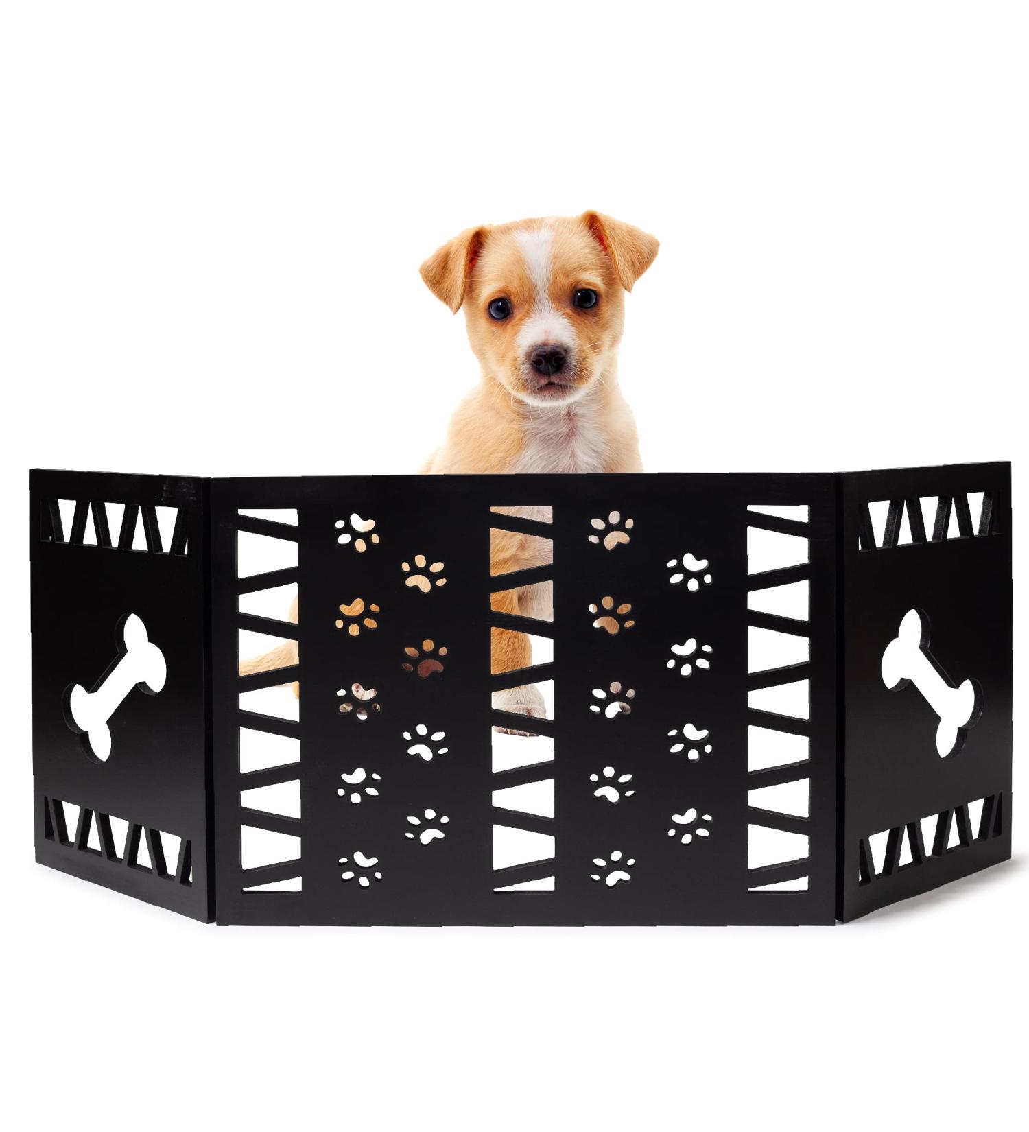 Freestanding Pet Gate - Small Dog Stair & Doorway Safety | 23.5-47 Width x 18.75 Height | Paw Decor - Buy Online on GoSupps.com