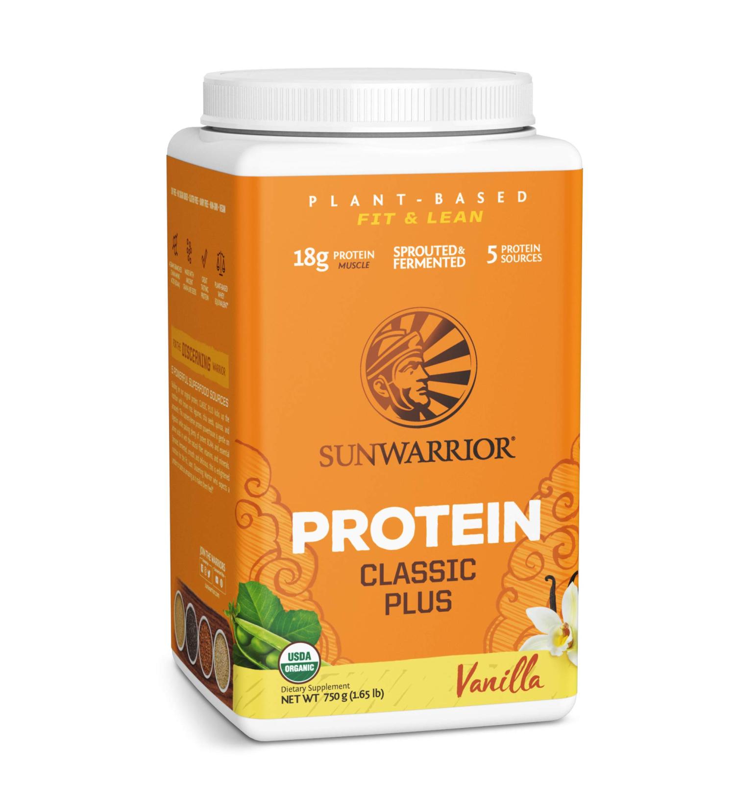Sunwarrior Classic Plus Protein - Organic Plant-Based Vanilla 1.65 lb | Vegan Protein Powder - Buy Online on GoSupps.com