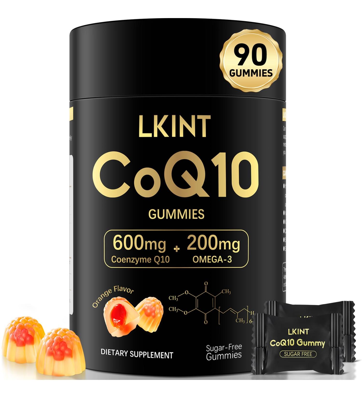 CoQ10 Gummies, Co Q 10 Supplement Sugar Free, Cq10 600mg with Omega 3 & Vitamin E, High Absorption Coenzyme Q10 Gummies for Heart Healthy, Energy & Antioxidant Support, Orange Flavor, 90 Count 1 Count (Pack of 90) - Buy Online on GoSupps.com