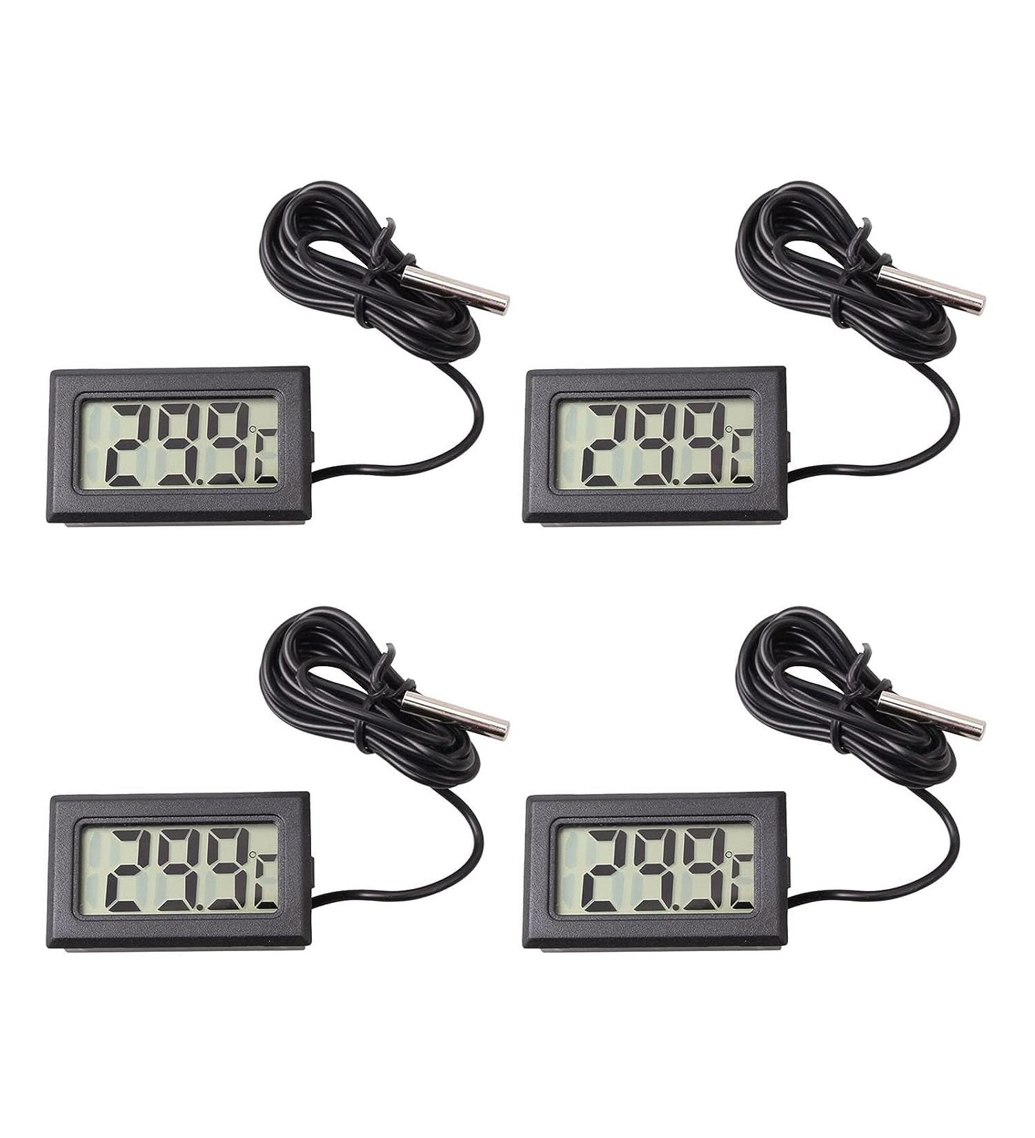 Ruizhi 4 PCS Mini LCD Digital Aquarium Thermometer with External Sensor - Ideal for Reptiles Greenhouses Cars Home & Office Use - Buy Online on GoSupps.com