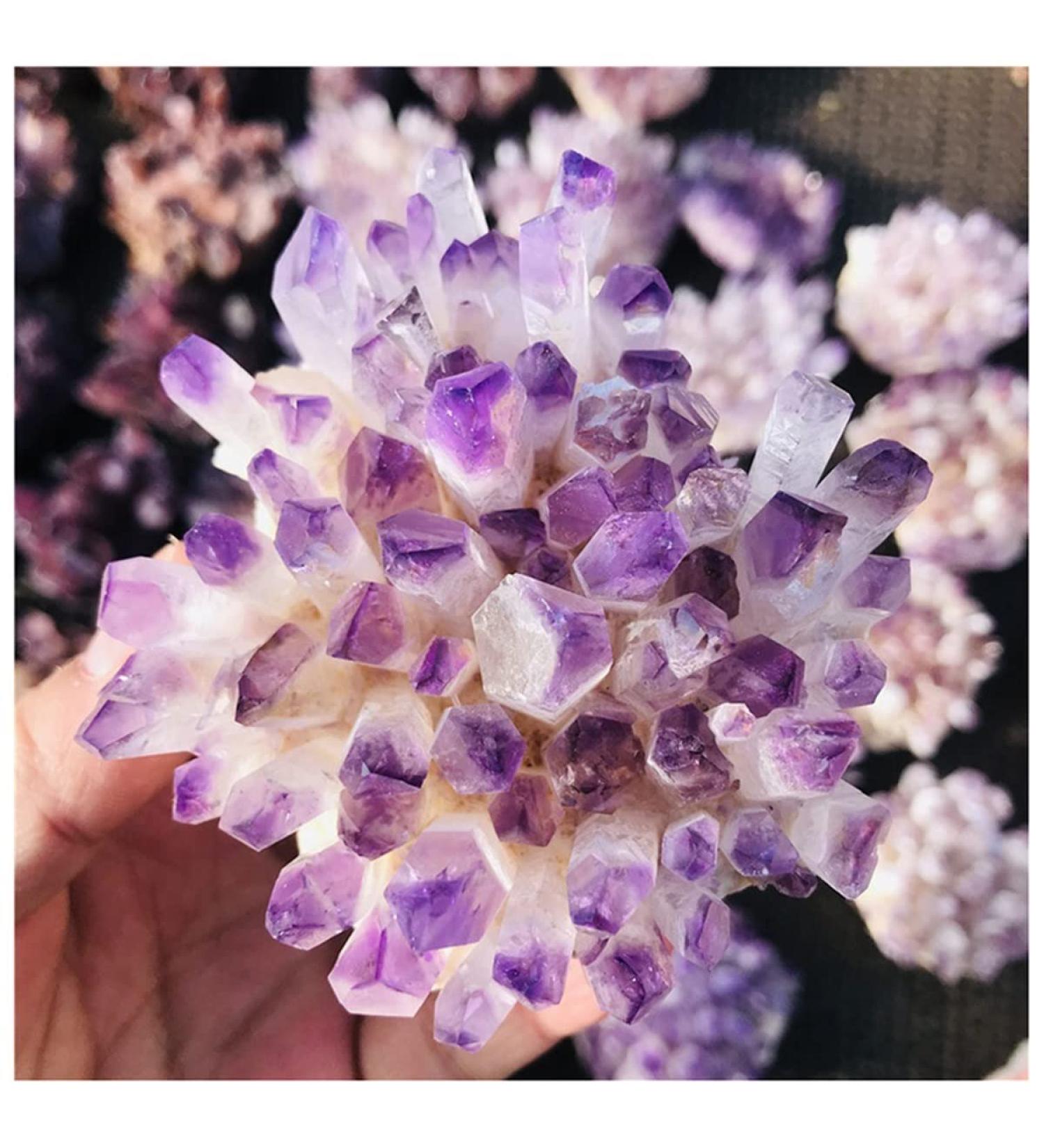 Natural Crystal 280-300g Natural Purple Crystal Cluster Home Decoration Crystal Stone Stone Mineral Specimen - Buy Online on GoSupps.com