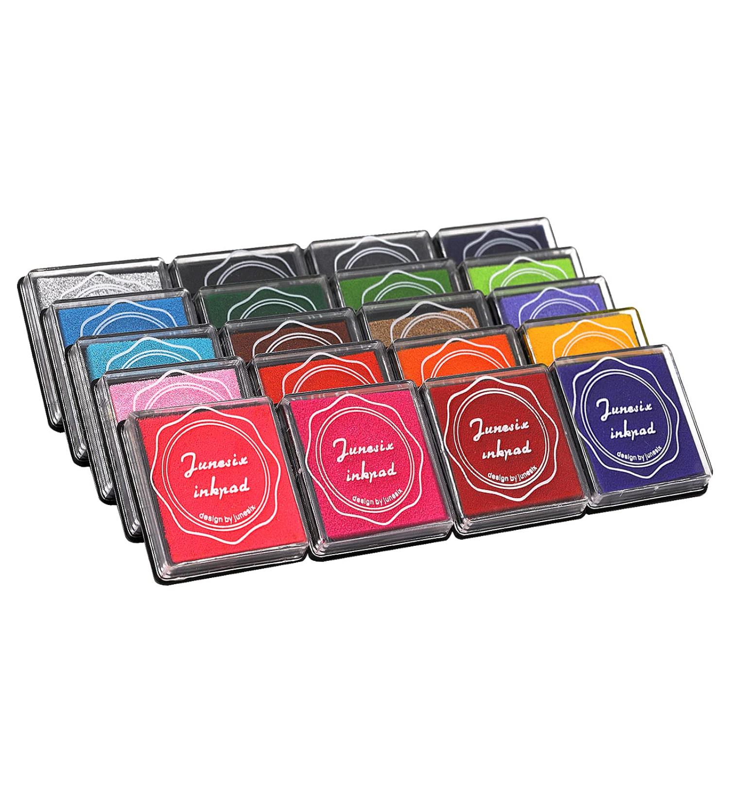 XoreArt Washable Ink Pads for Kids - Non-Toxic DIY Rainbow Craft Ink Pads - Pack of 20 - Ideal for Rubber Stamps, Paper, Wood, Fabric - Best Gift for Kids - Buy Online on GoSupps.com