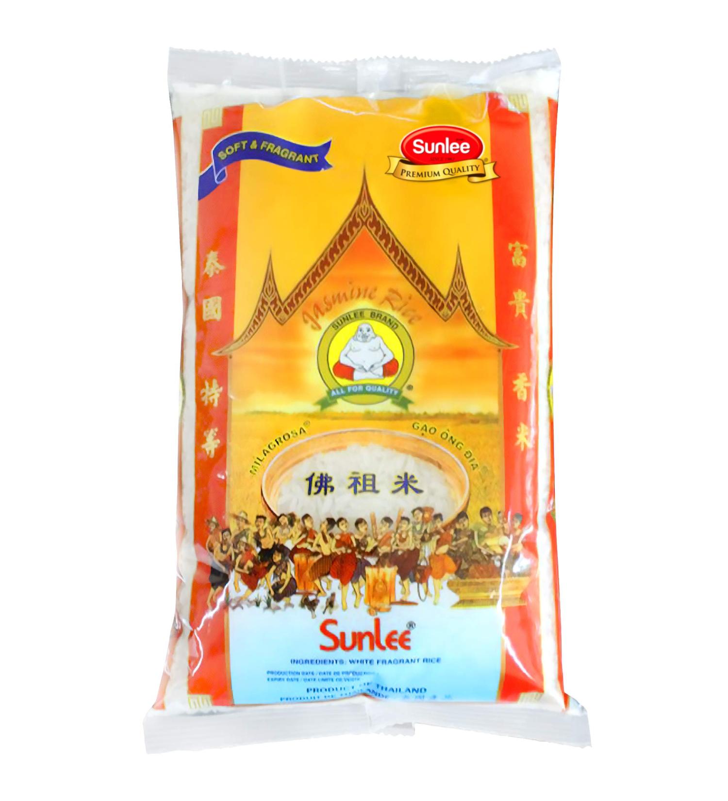 Sunlee Thai Jasmine Rice 5 lbs - Aromatic Long Grain White Rice for Vegans & Vegetarians - Gluten-Free Thai Hom Mali - Buy Online on GoSupps.com