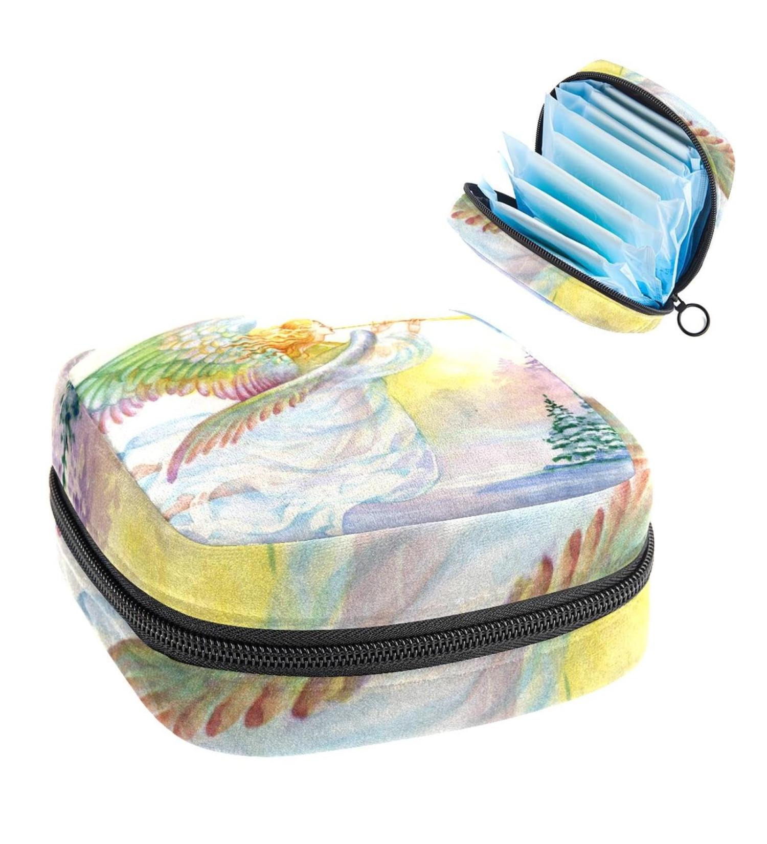 Vintage Hand Drawn Art Color3749 Period Bag Sanitary Napkin Storage Pouch - Travel Makeup Bag - Buy Online on GoSupps.com