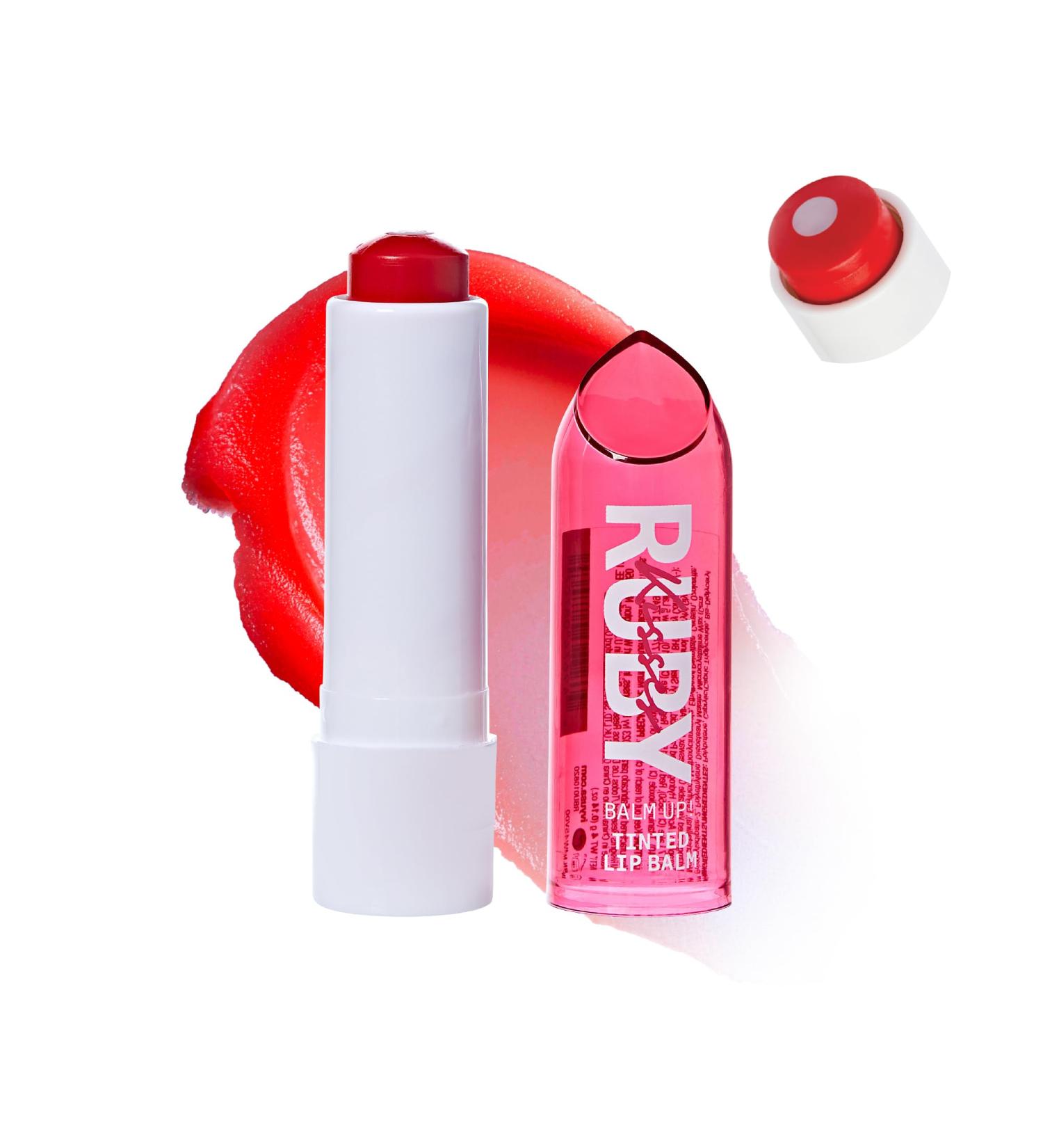 Ruby Kisses Balm Up Tinted Lip Balm - Hydrating Non-Greasy Coconut & Vitamin E Infused Lip Care - Lightweight Sheer Red Color - Buy Online on GoSupps.com