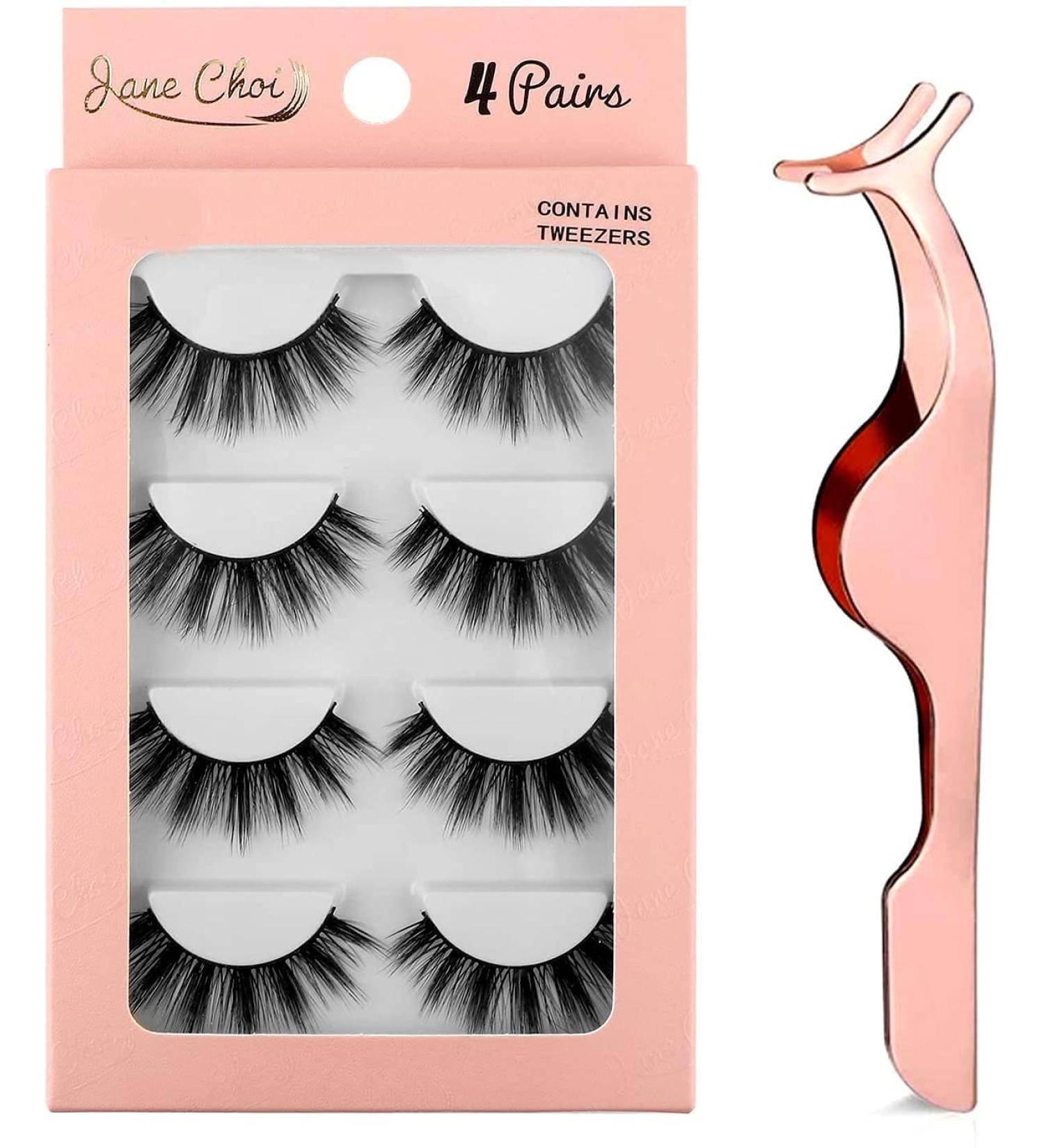 3D Reusable False Eyelashes - Long Thick Handmade Dramatic Lashes (4 Pairs) with Eyelash Clip | Perfect for Makeup Extension - Buy Online on GoSupps.com
