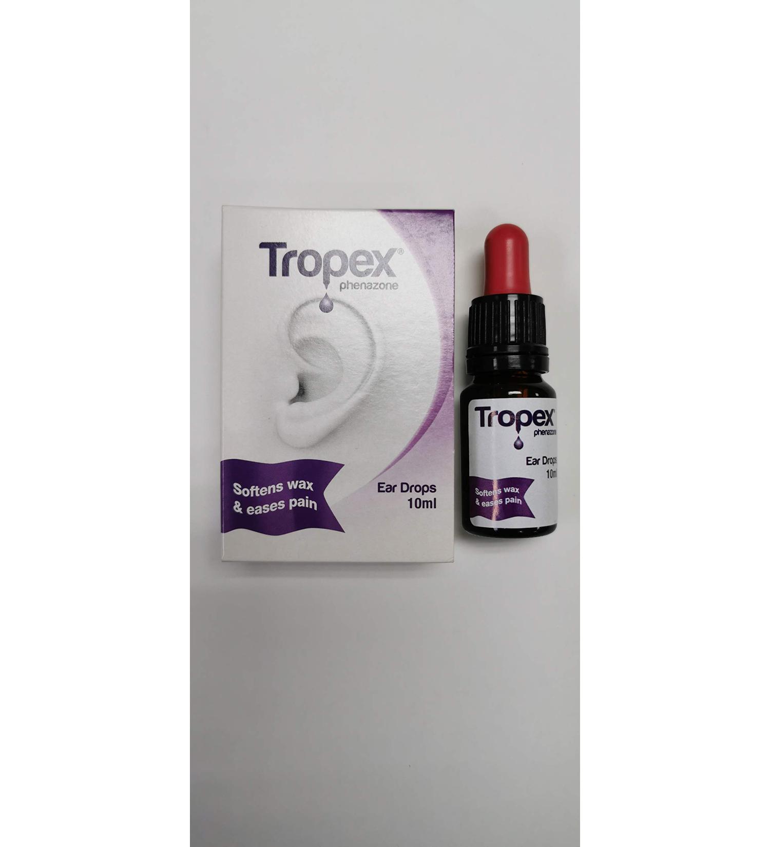 Rowa Tropex Phenazone Ear Drops 10ml - Softens Wax, Eases Pain - Buy Online on GoSupps.com