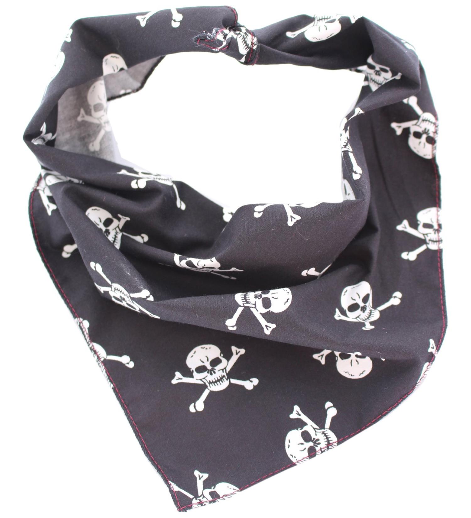 Pet Pooch Boutique Skulls Bandana for Dog Medium/Large Black