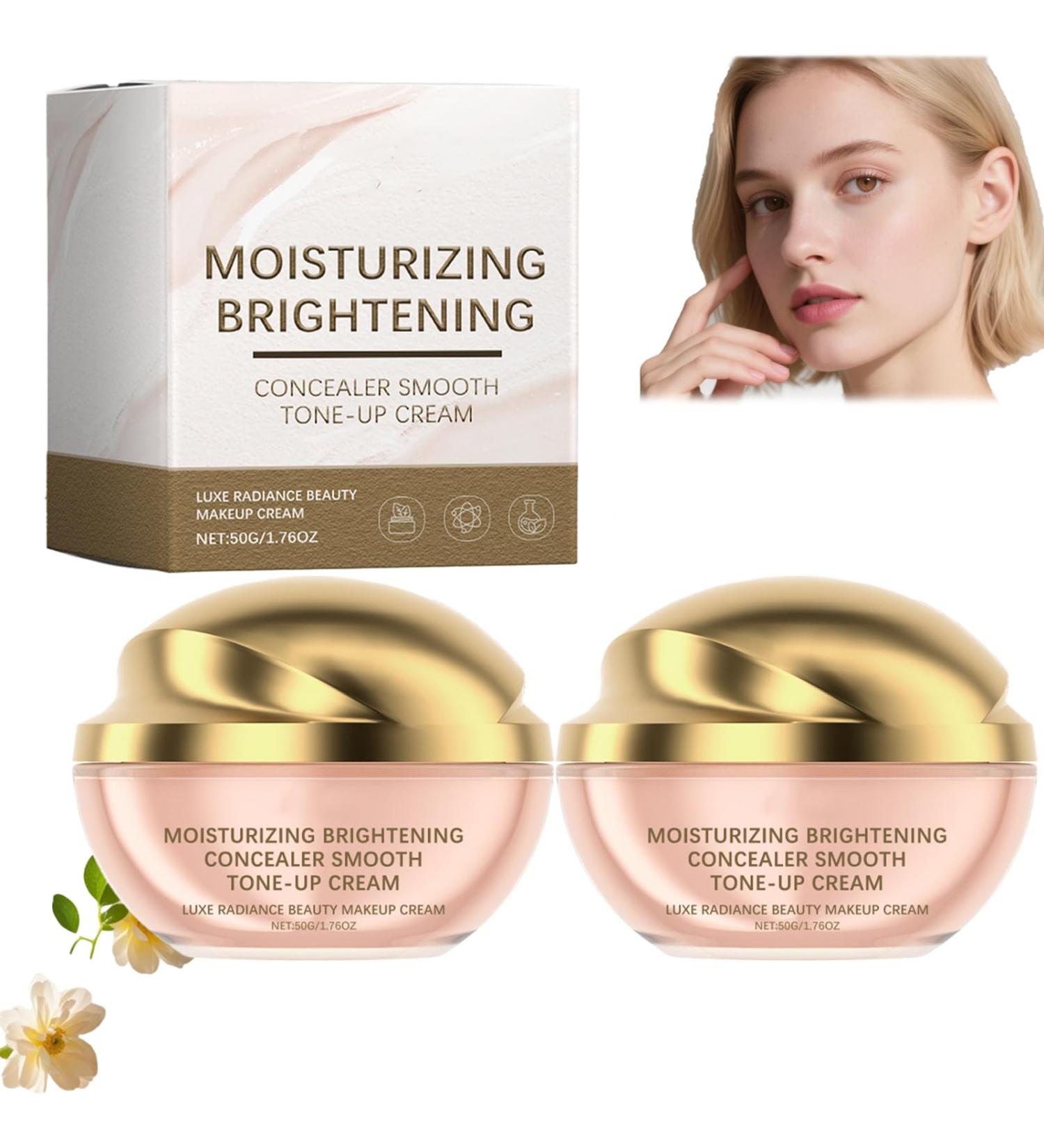 YUNFAX Moisturizing Brightening ToneUp Cream 50 g Luxe Radiance Concealer & Hydrating Foundation Full Body Use to cover blemish and uneven skin ideal for lazy makeup and all skin types Bullet 2 pieces - Buy Online on GoSupps.com