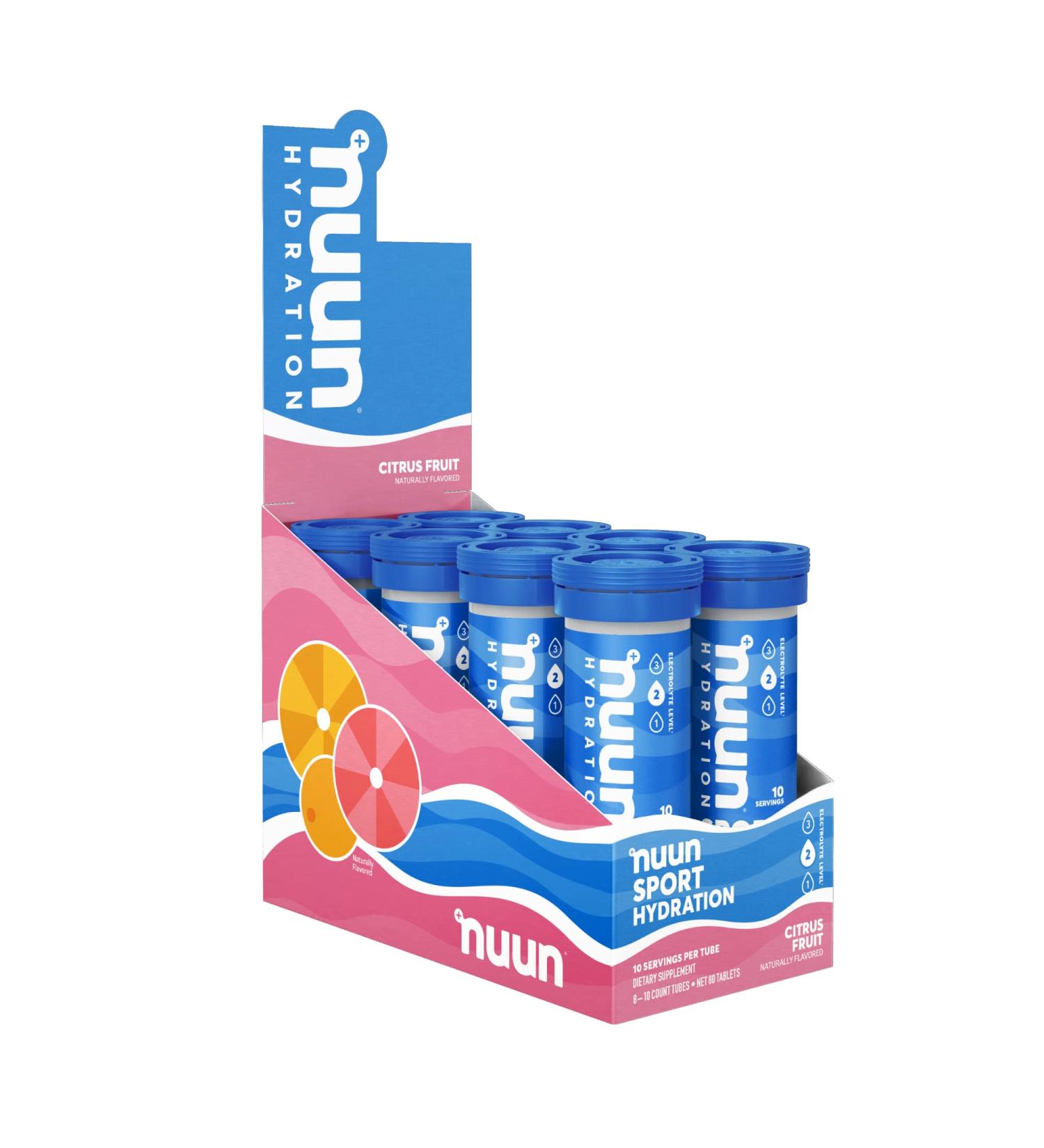 Nuun Sport Citrus Fruit Electrolyte Drink Tablets - 10 Count (Pack of 8) - Buy Online on GoSupps.com