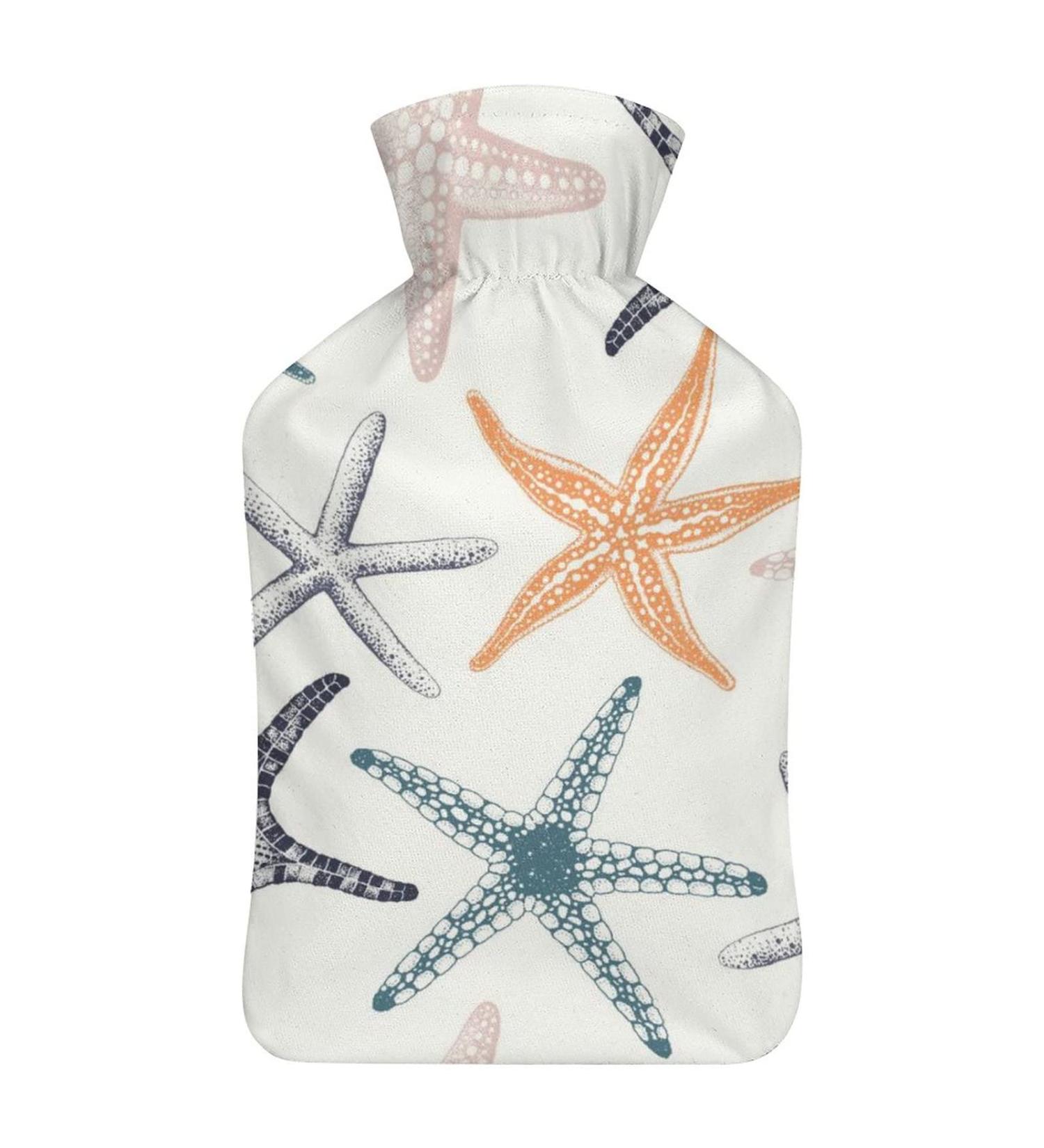 Starfish Hot Water Bottle with Plush Cover | Hand Warmer for Adults & Children | 26.5x15.3cm - International Shipping Available - Buy Online on GoSupps.com