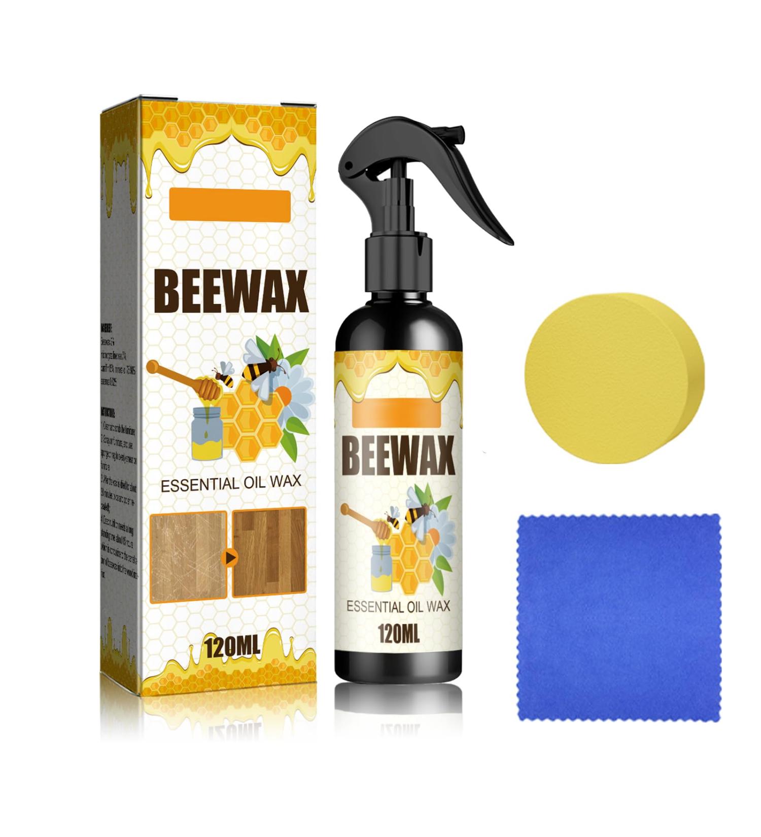 Beeswax Spray Furniture Polish - Natural Micro-Molecularized Cleaner for Wood | Restore Shine & Protect Surfaces with Sponge & Towel - Buy Online on GoSupps.com