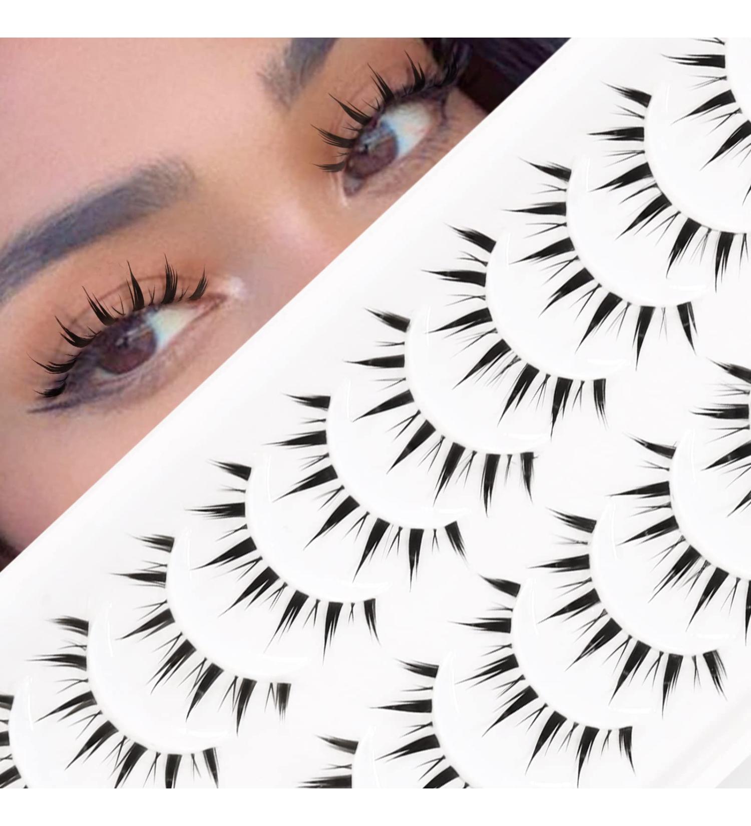 Emeda Anime Eyelashes - 10 Pairs of Japanese Manga False Lashes for Cosplay | Transparent Band EM07 - Buy Online on GoSupps.com