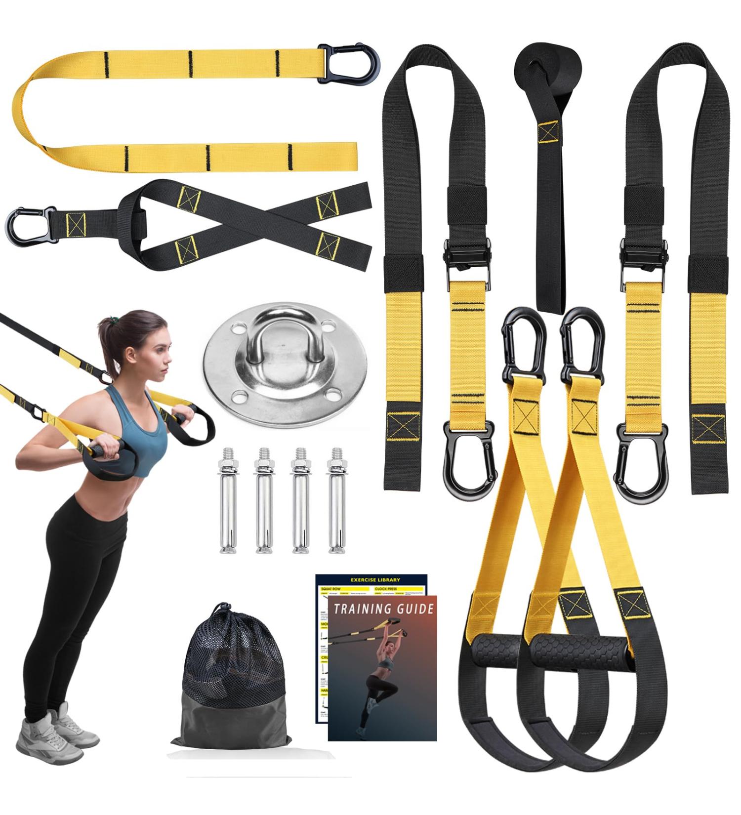 Home Resistance Training Kit - Full-Body Workout Straps with Door Anchor & Guide - International Shipping Available - Buy Online on GoSupps.com