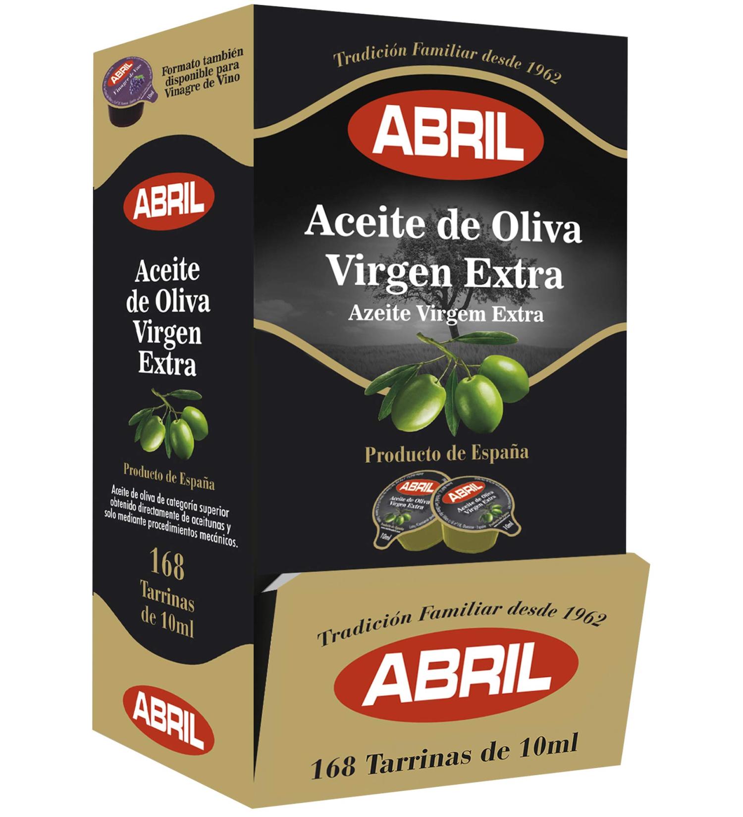 Abril Tarrines single-dose extra virgin olive oil ABRIL 168 jars of 10 ml.