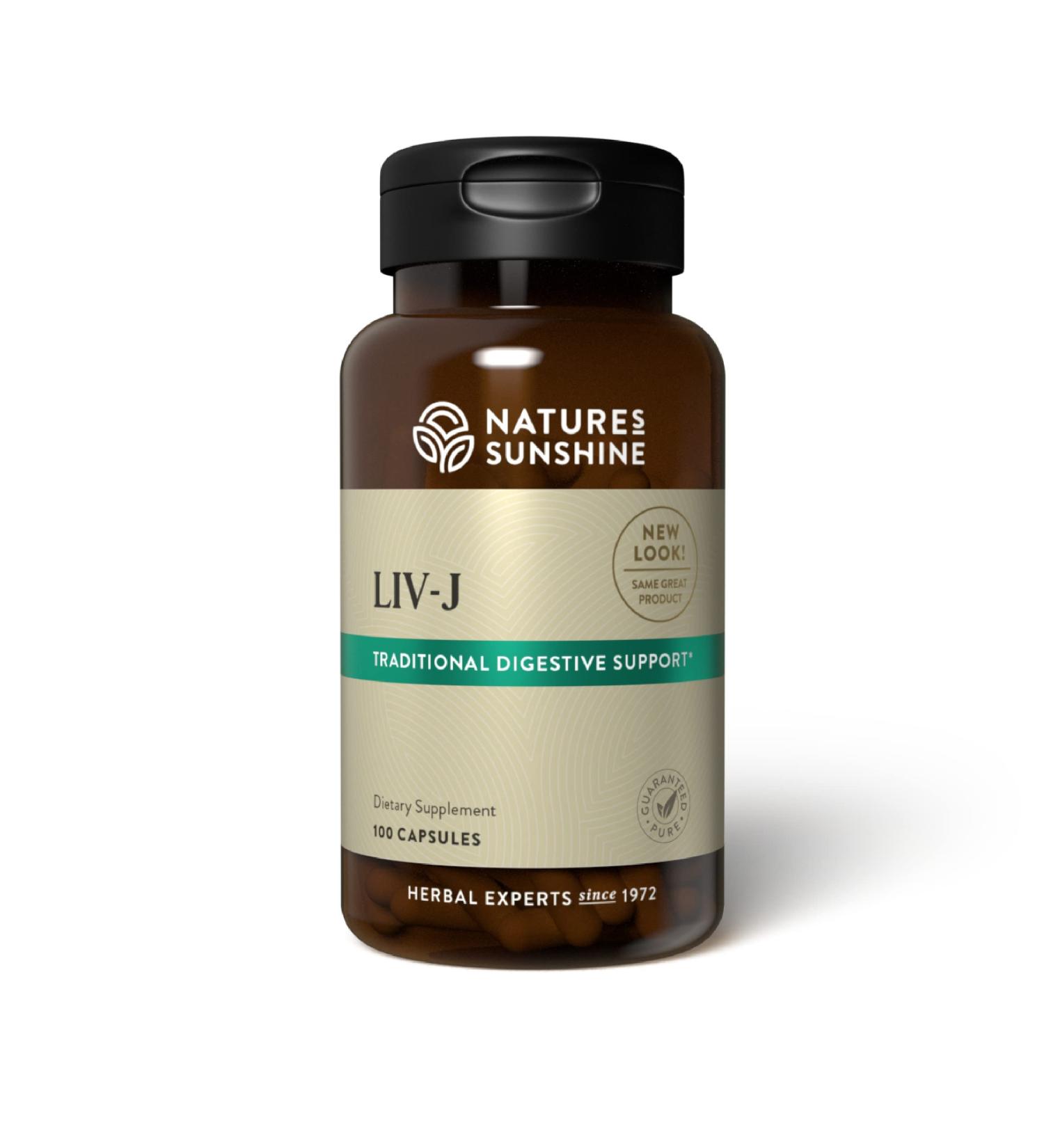 Nature's Sunshine LIV-J Capsules - Digestive Support with Herbal Blend for Liver and Spleen Nourishment - 100 Caps - Buy Online on GoSupps.com
